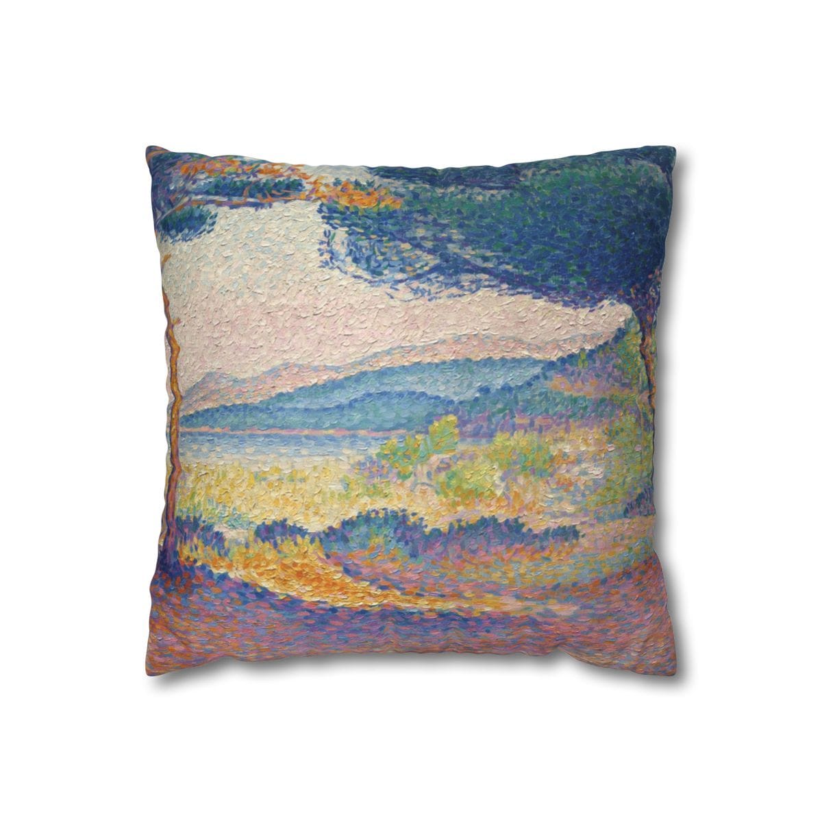 Faux Suede Square Art Pillowcase, Artist Henri Edmond Cross, Artwork 