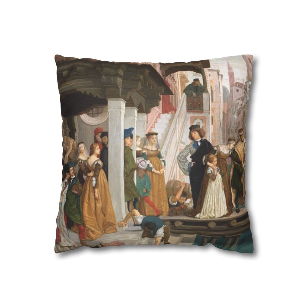 Faux Suede Square Art Pillowcase, Artist James Jacques Joseph Tissot, Artwork 