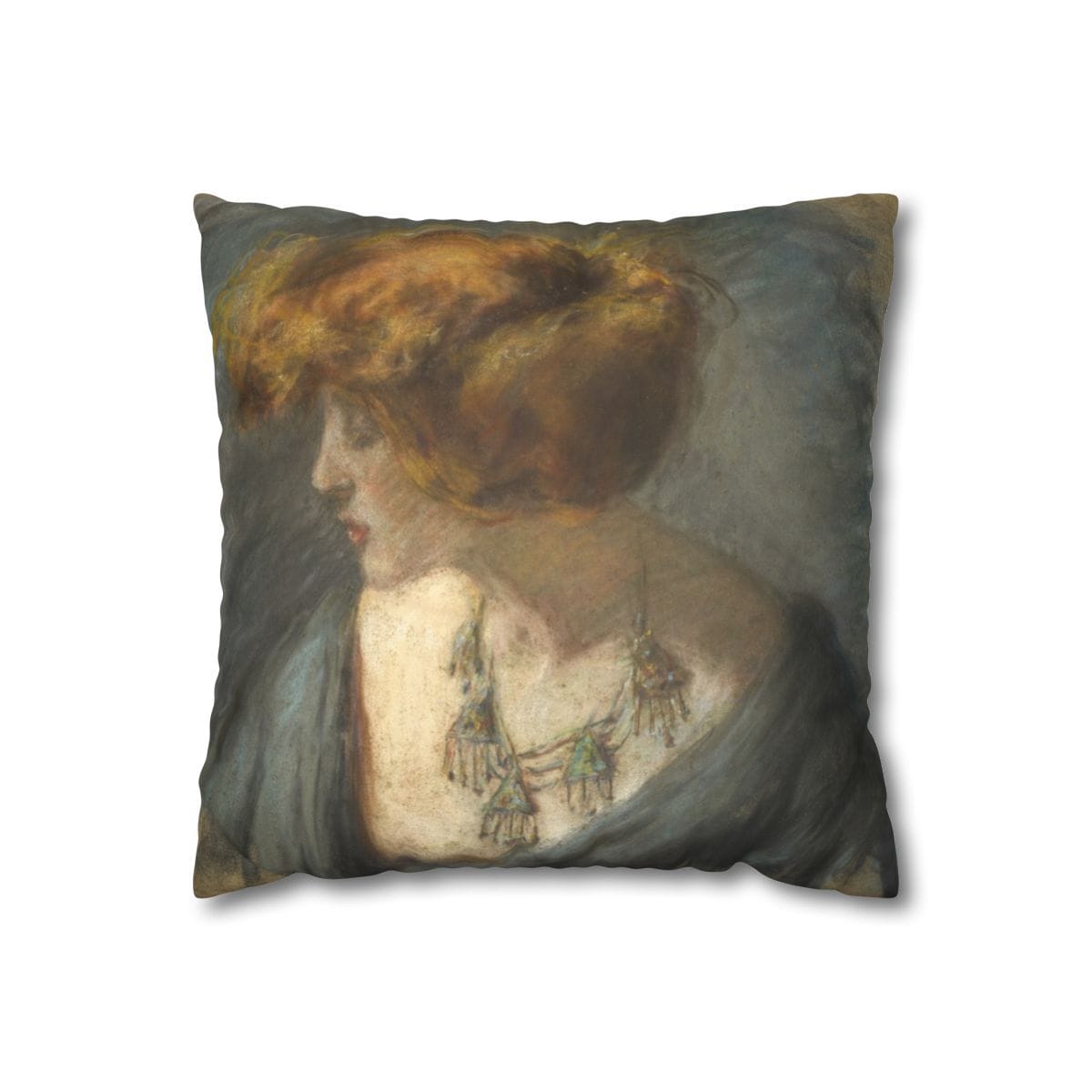 Faux Suede Square Art Pillowcase, Artist Alice Pike Barney, Artwork 