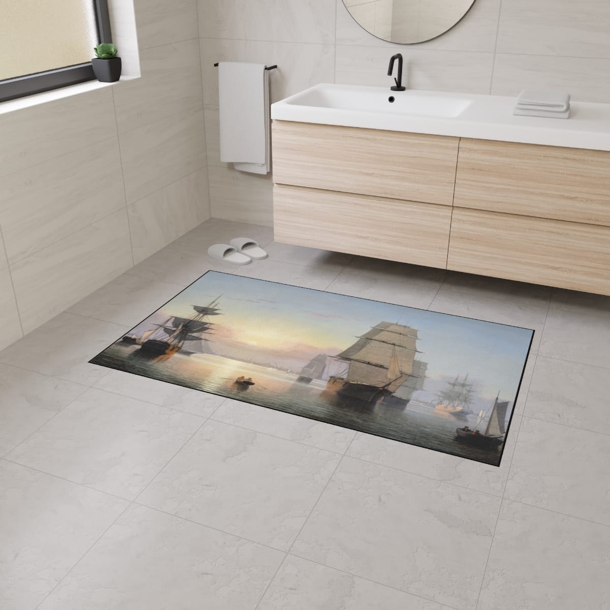 Heavy Duty Floor Art Mat, Artist Fitz Henry Lane, Artwork 