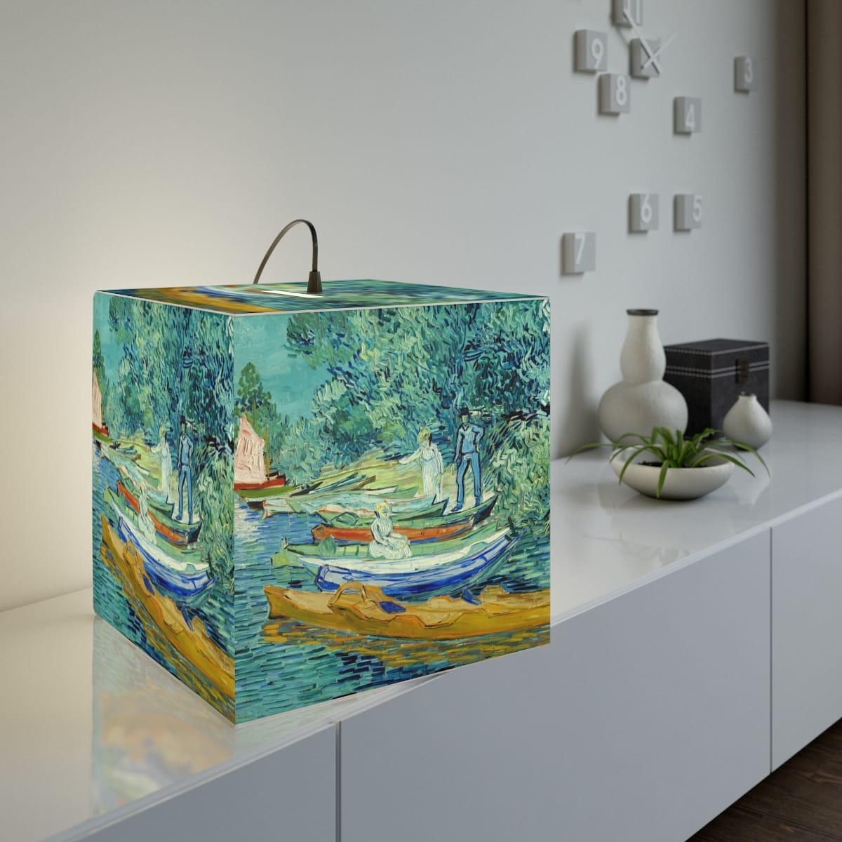Light Cube Art Lamp, Artist Vincent Van Gogh, Artwork 
