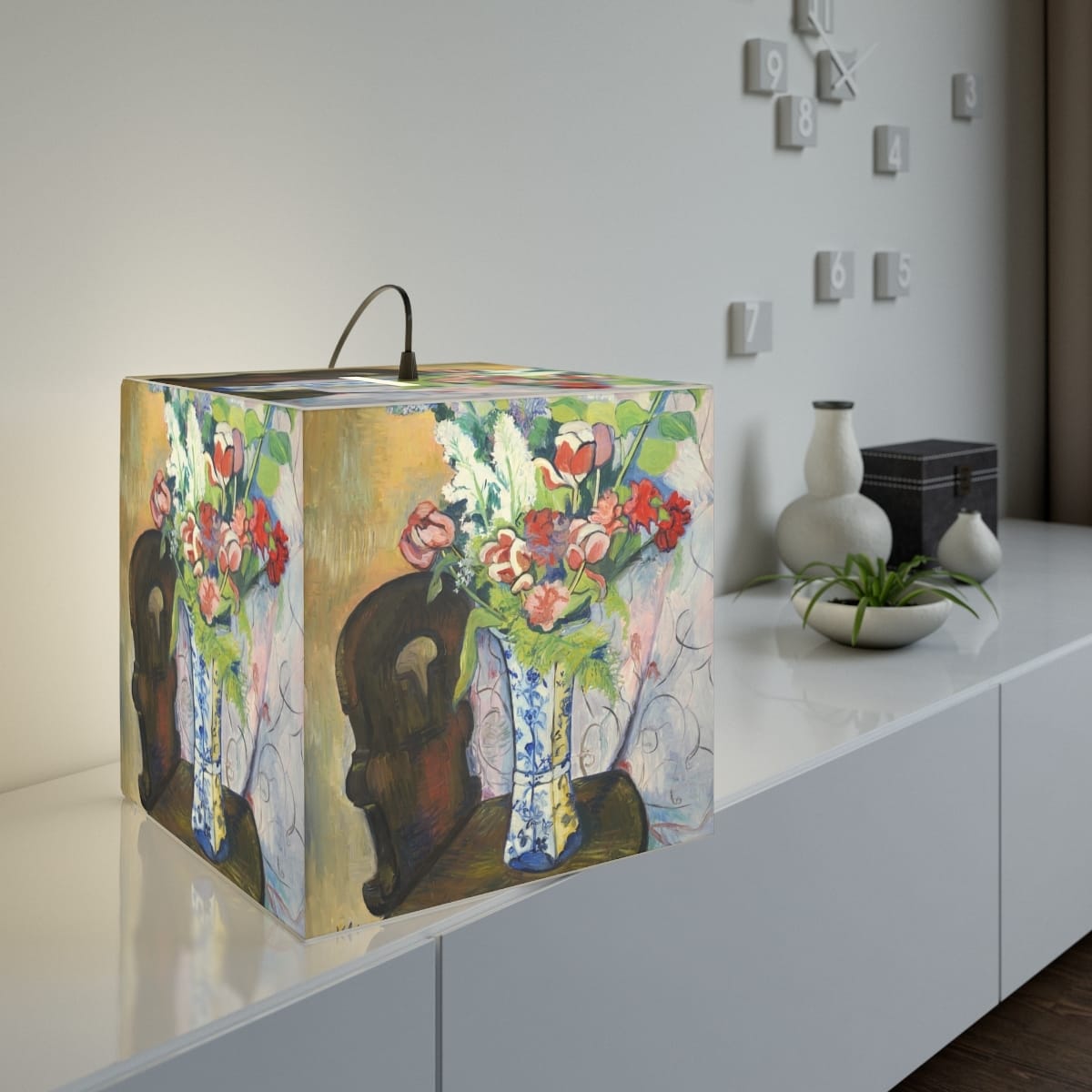 Light Cube Art Lamp, Artist Suzanne Valadon, Artwork 