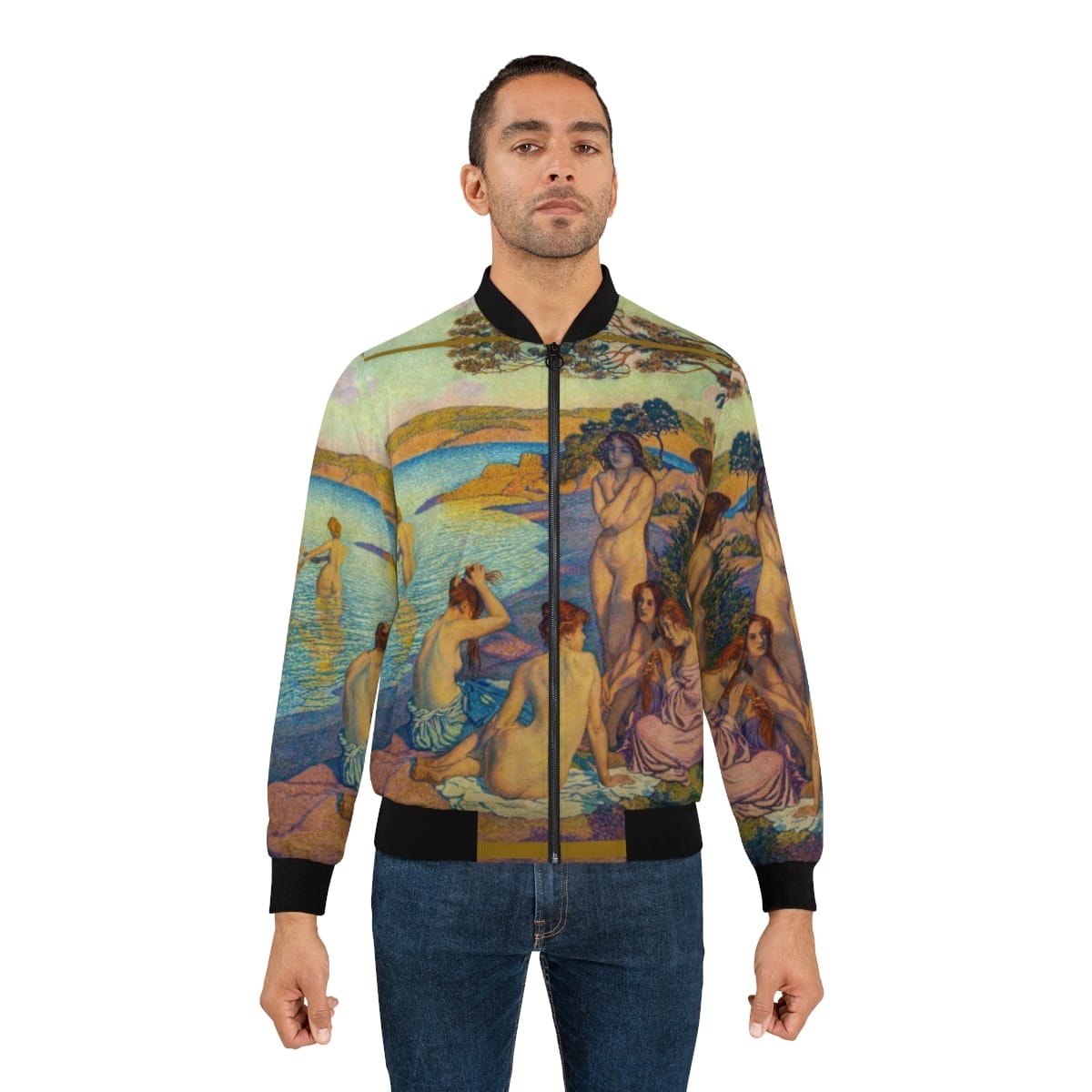 Mens Art Bomber Jacket, Artist Theo Van Rysselberghe, Artwork 