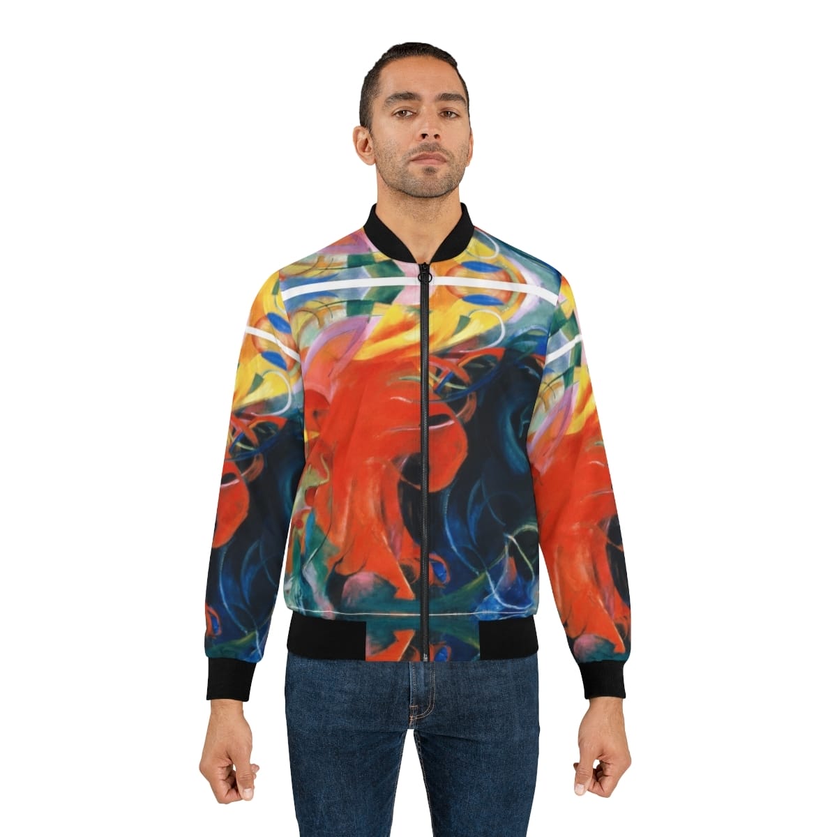 Mens Art Bomber Jacket, Artist Franz Marc, Artwork 