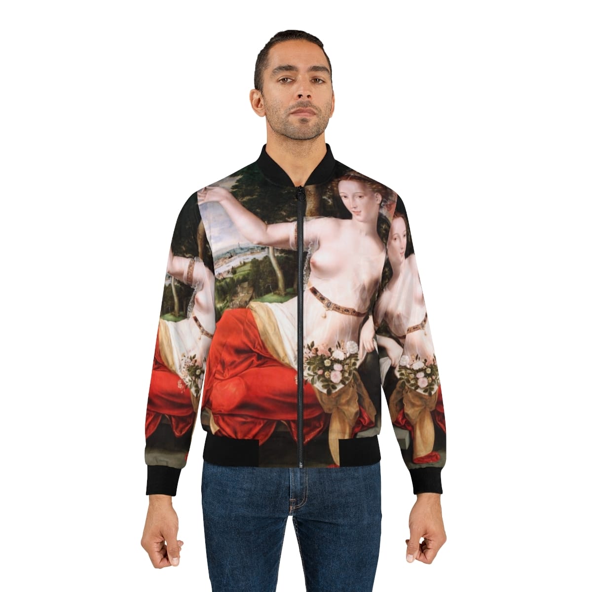Mens Art Bomber Jacket, Artist Jan Massys, Artwork 