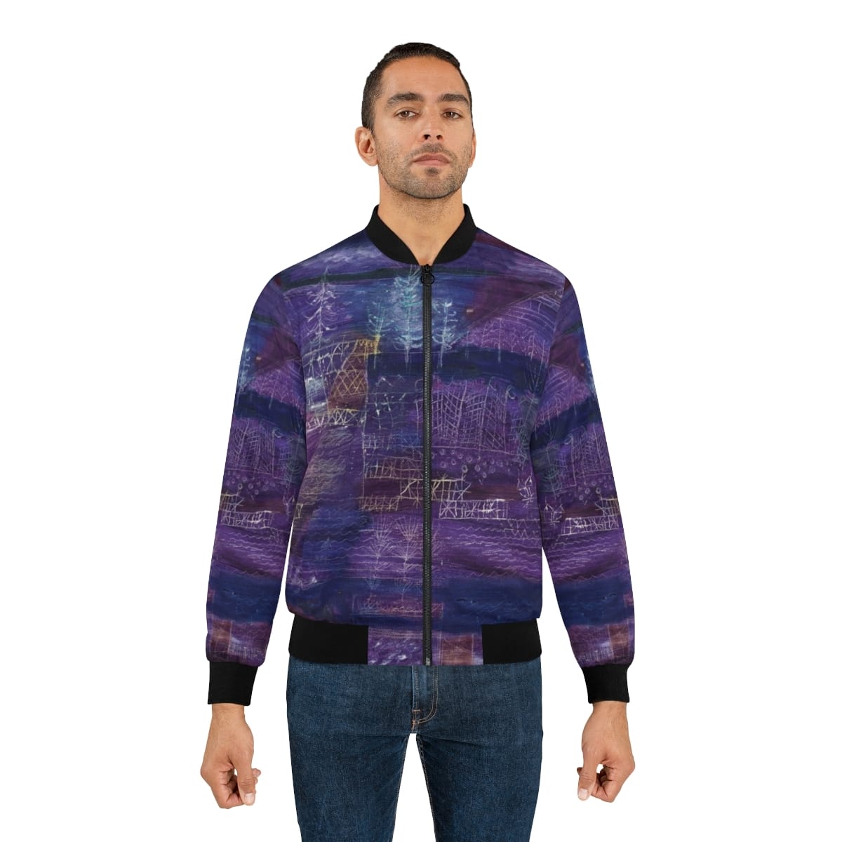 Mens Art Bomber Jacket, Artist Paul Klee, Artwork 