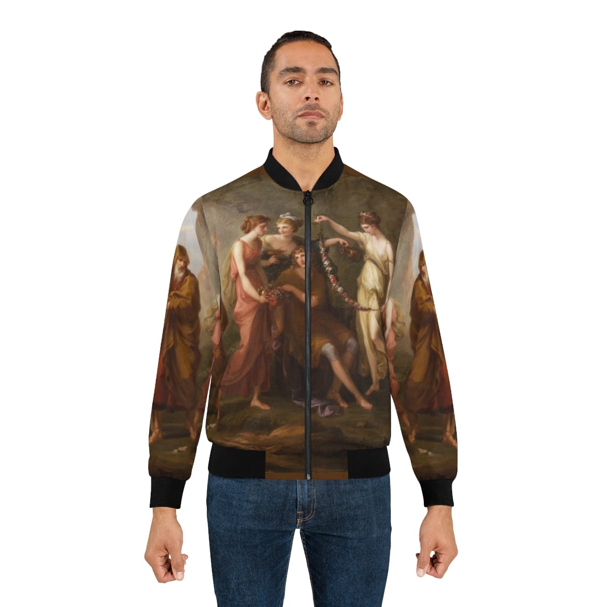 Mens Art Bomber Jacket, Artist Angelica Kauffmann, Artwork 