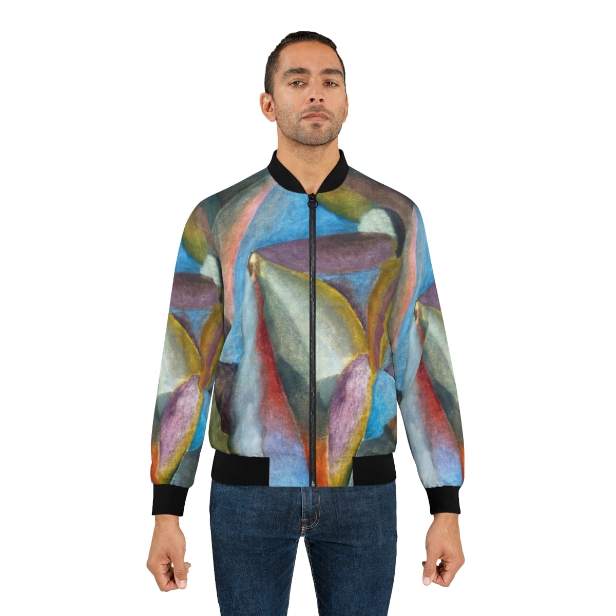 Mens Art Bomber Jacket, Artist Wladimir Burljuk, Artwork 