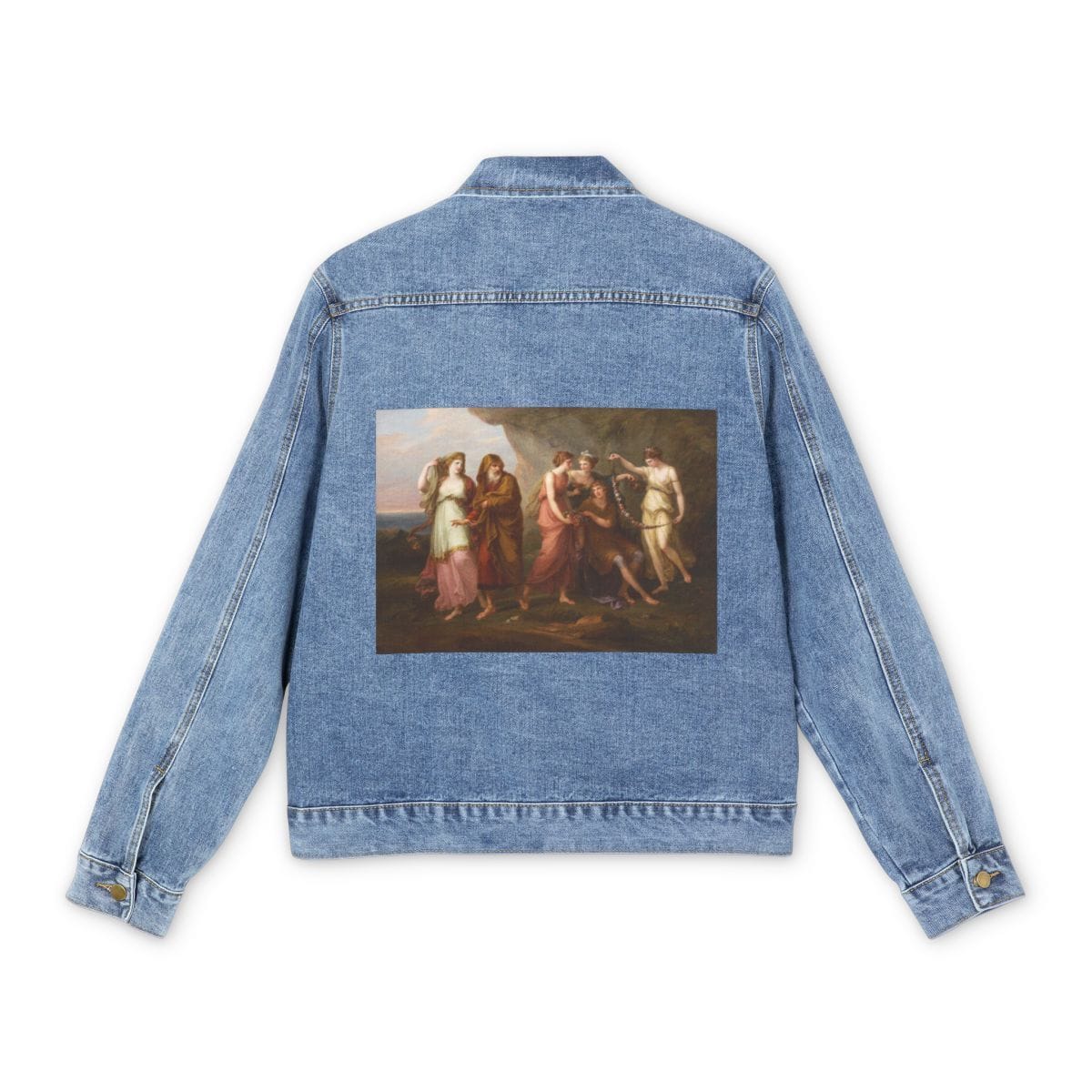 Mens Denim Art Jacket, Artist Angelica Kauffmann, Artwork 