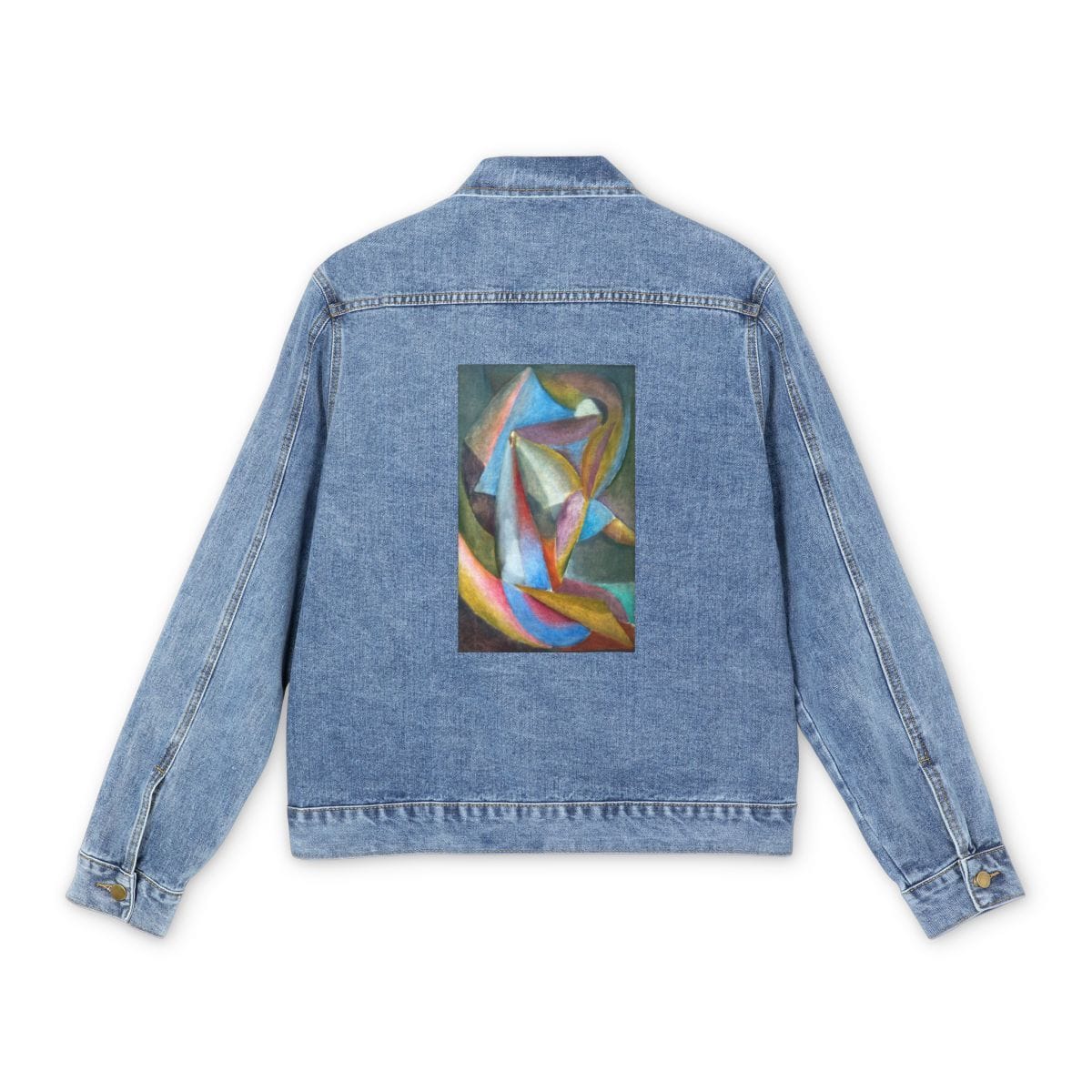 Mens Denim Art Jacket, Artist Wladimir Burljuk, Artwork 