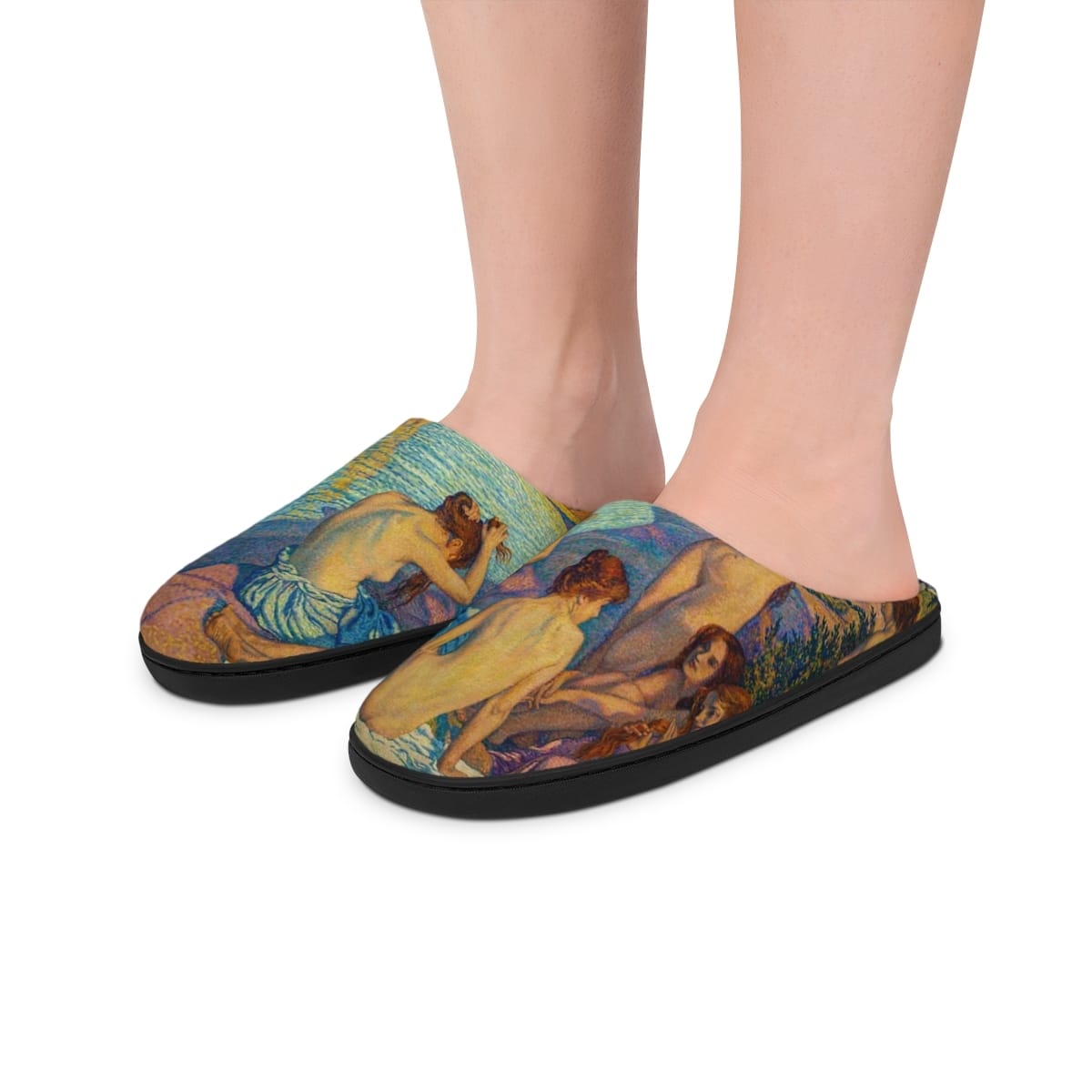 Mens Indoor Art Slippers, Artist Theo Van Rysselberghe, Artwork 