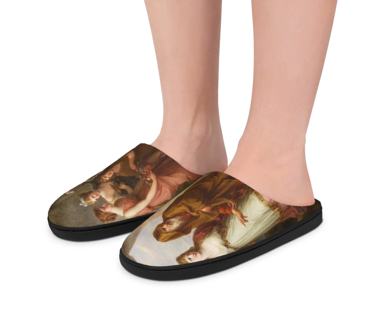 Mens Indoor Art Slippers, Artist Angelica Kauffmann, Artwork 