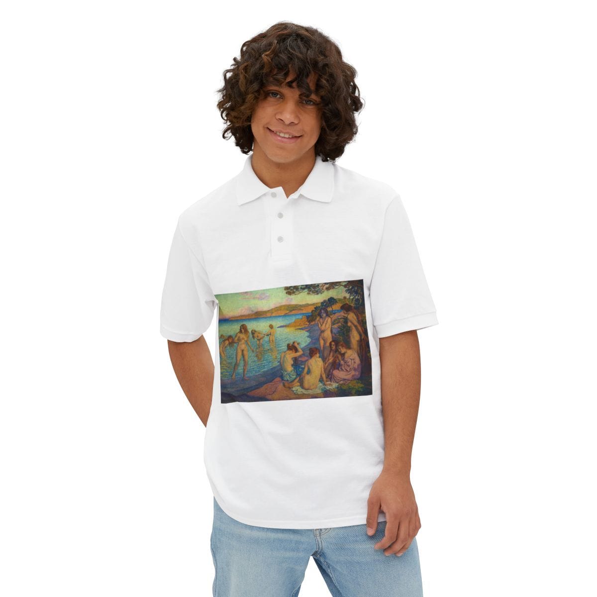 Mens Pique Art Polo, Artist Theo Van Rysselberghe, Artwork 