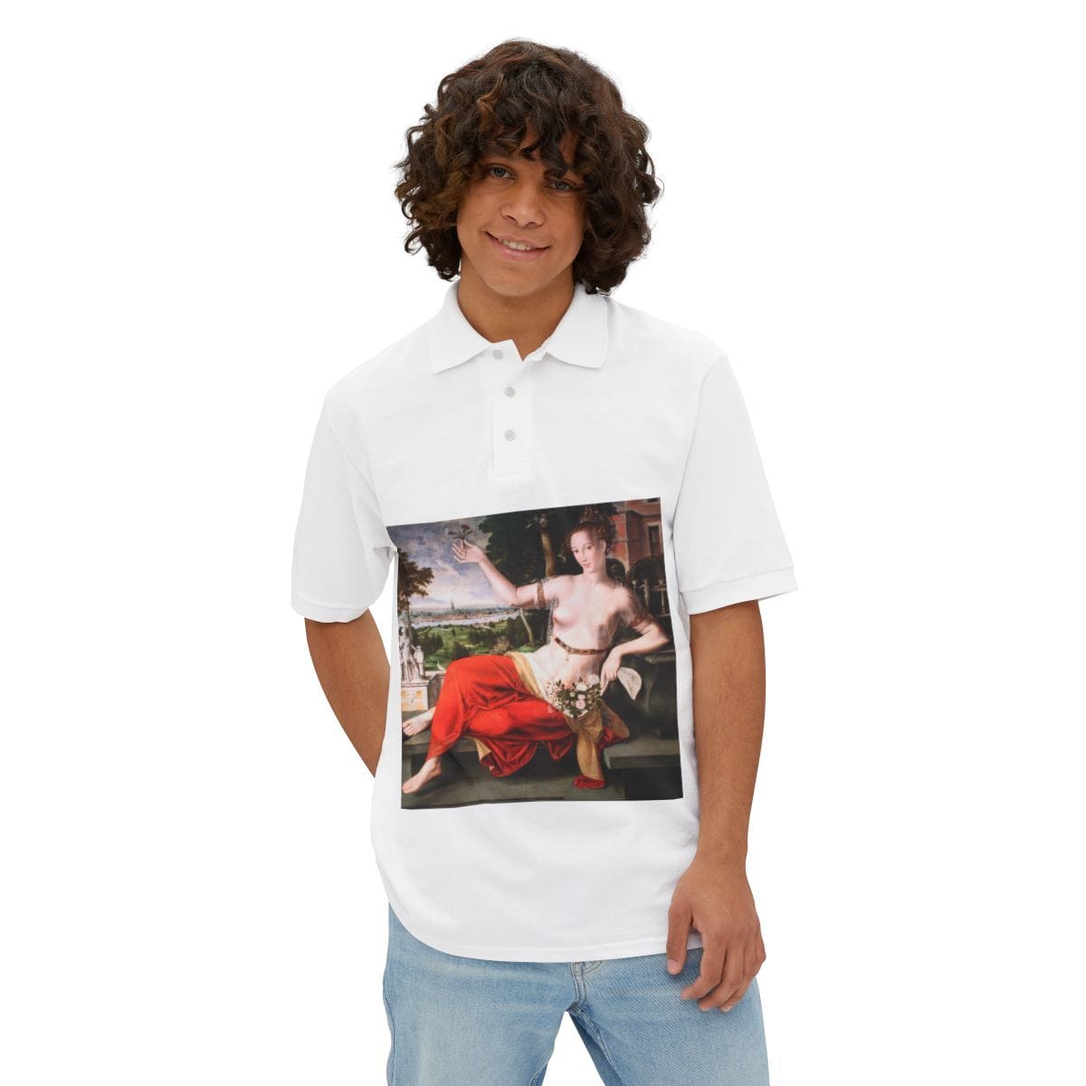 Mens Pique Art Polo, Artist Jan Massys, Artwork 