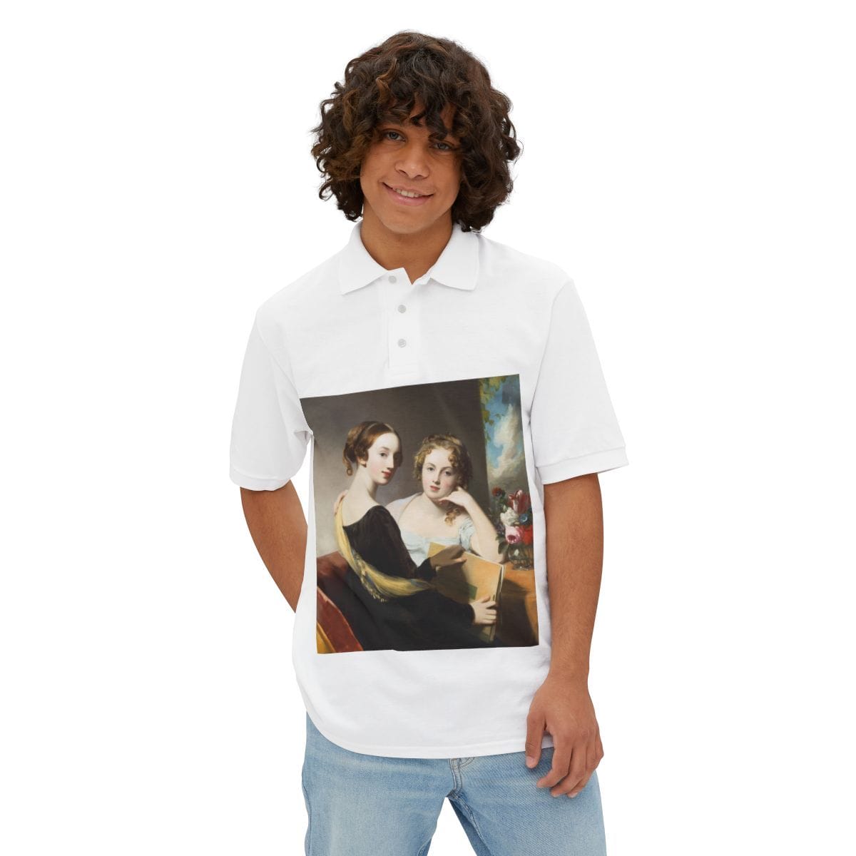 Mens Pique Art Polo, Artist Thomas Sully, Artwork 