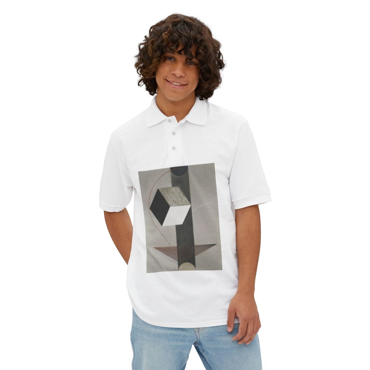 Mens Pique Art Polo, Artist El Lissitzky, Artwork 