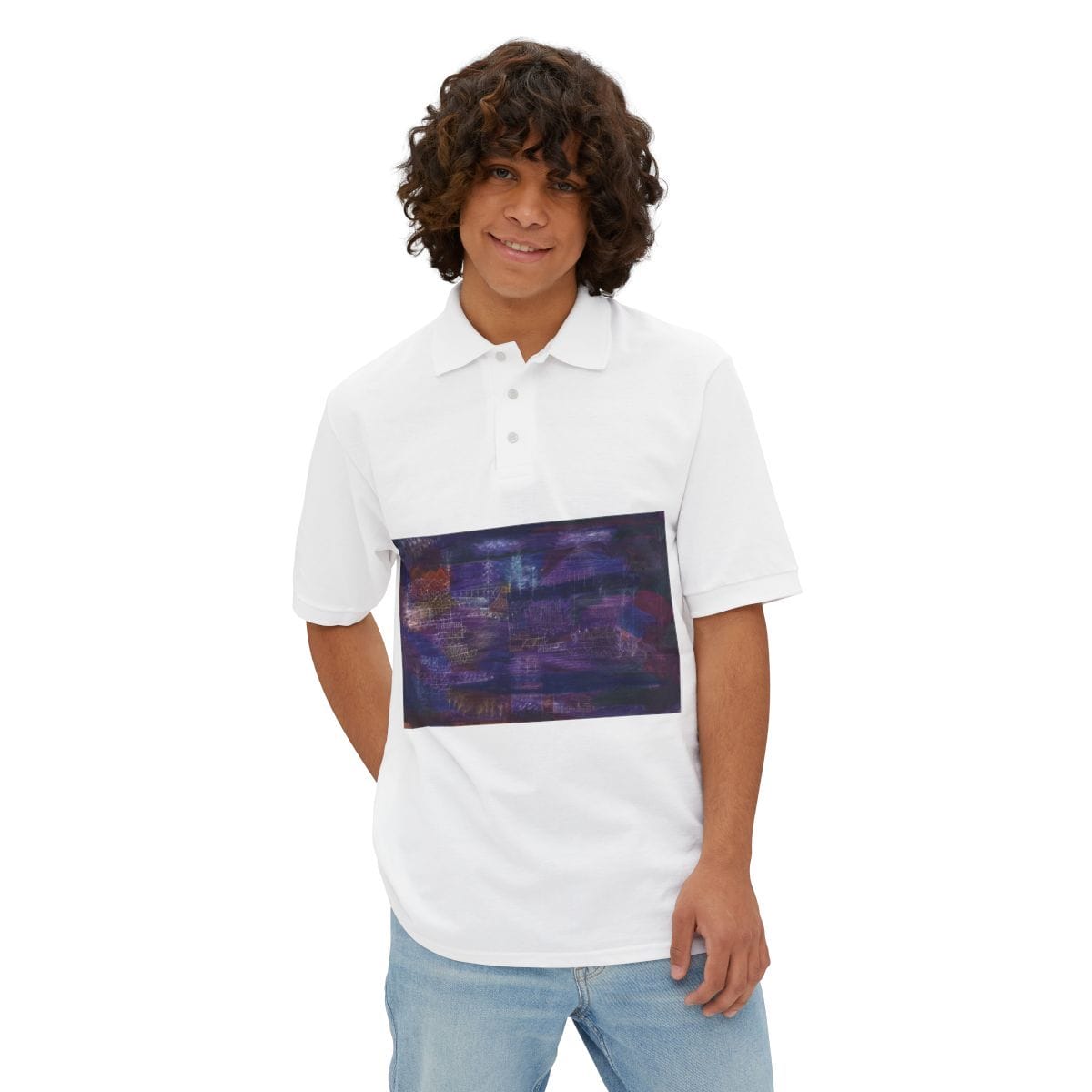 Mens Pique Art Polo, Artist Paul Klee, Artwork 