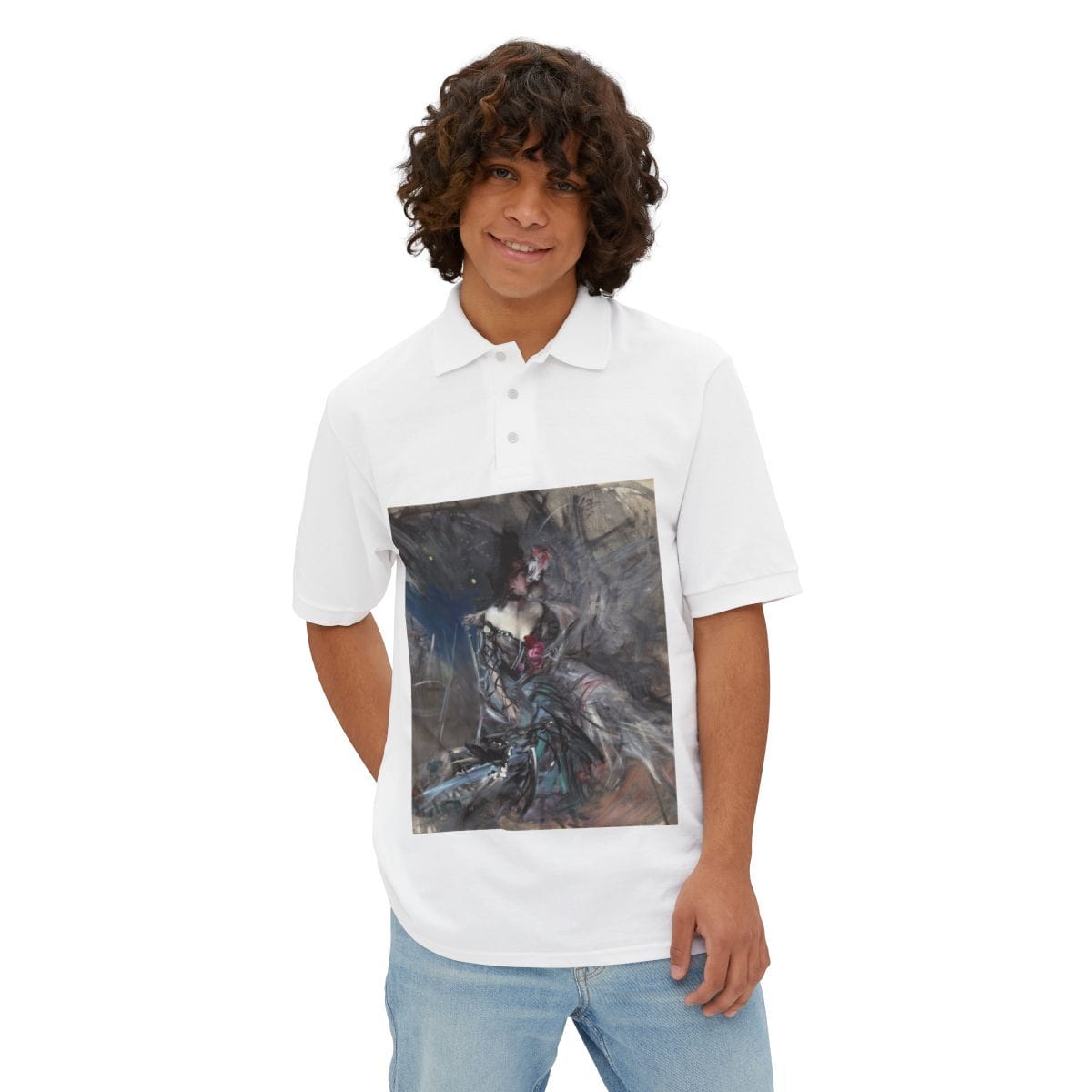 Mens Pique Art Polo, Artist Giovanni Boldini, Artwork 
