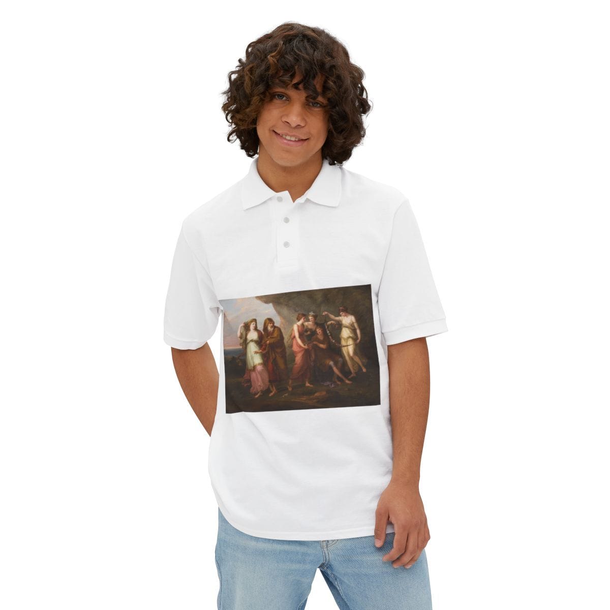 Mens Pique Art Polo, Artist Angelica Kauffmann, Artwork 