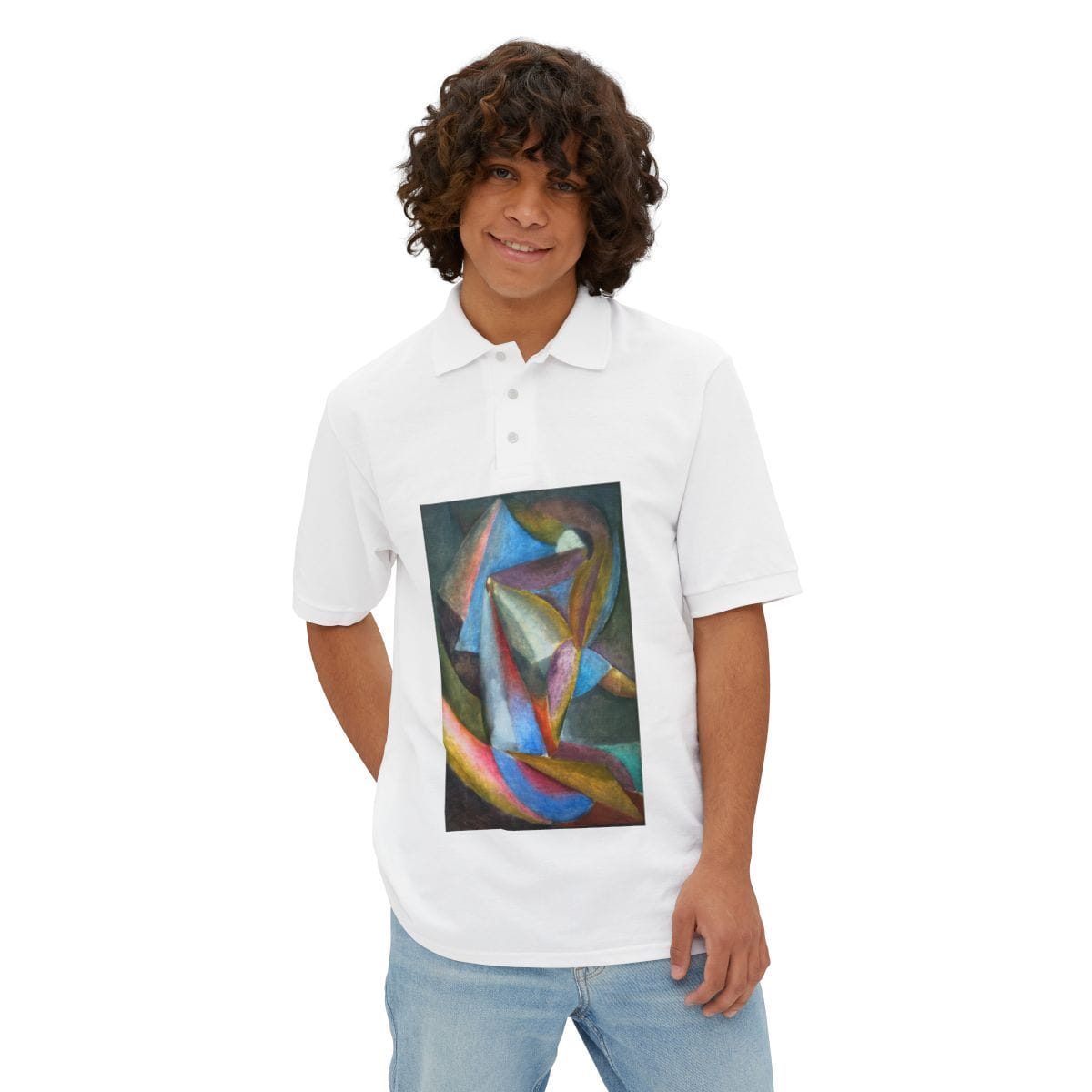 Mens Pique Art Polo, Artist Wladimir Burljuk, Artwork 