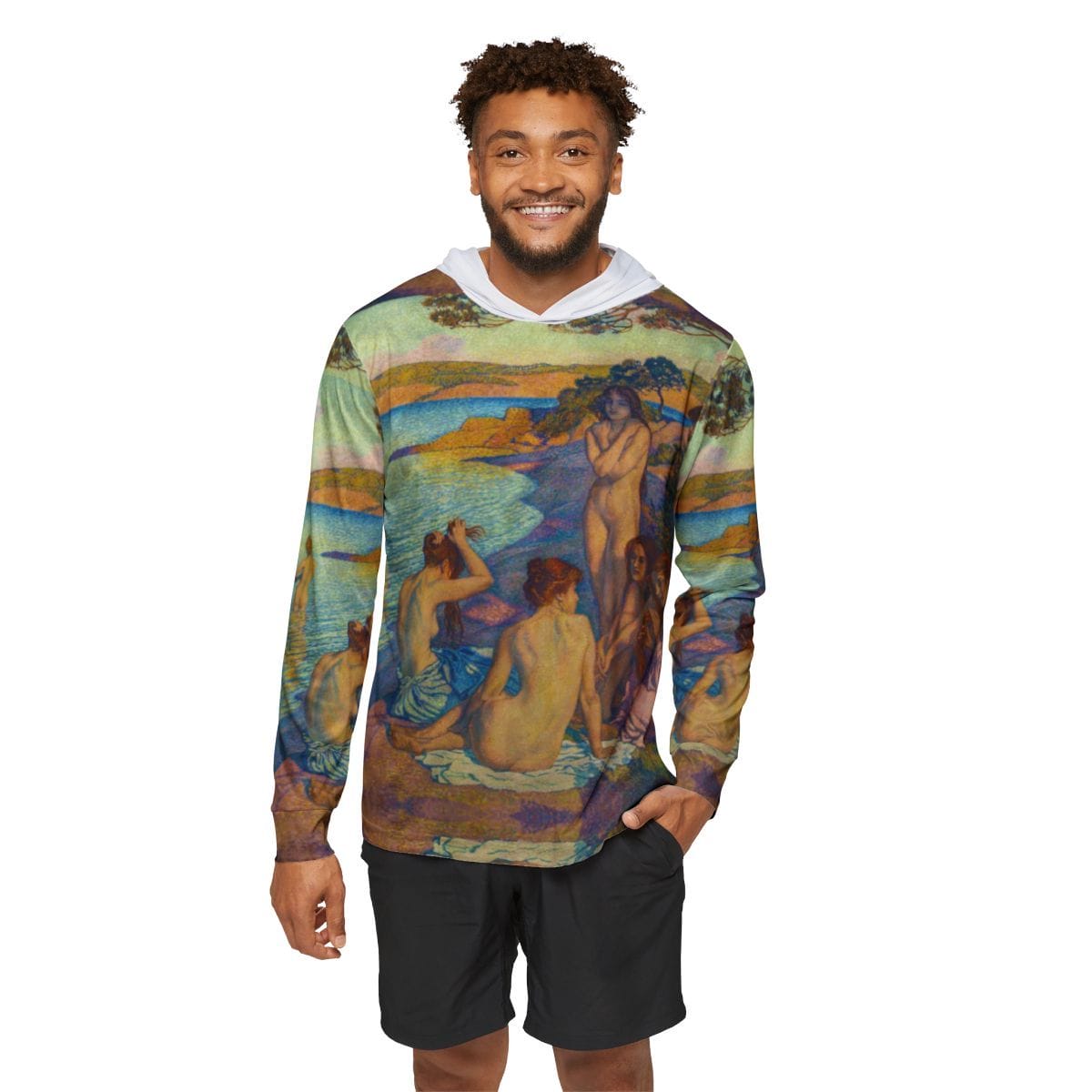 Mens Sports Art Warmup Hoodie, Artist Theo Van Rysselberghe, Artwork 