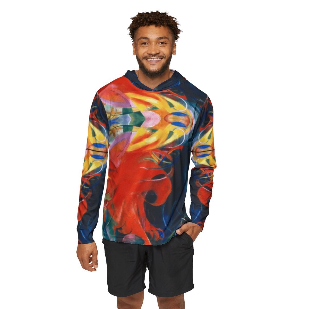 Mens Sports Art Warmup Hoodie, Artist Franz Marc, Artwork 