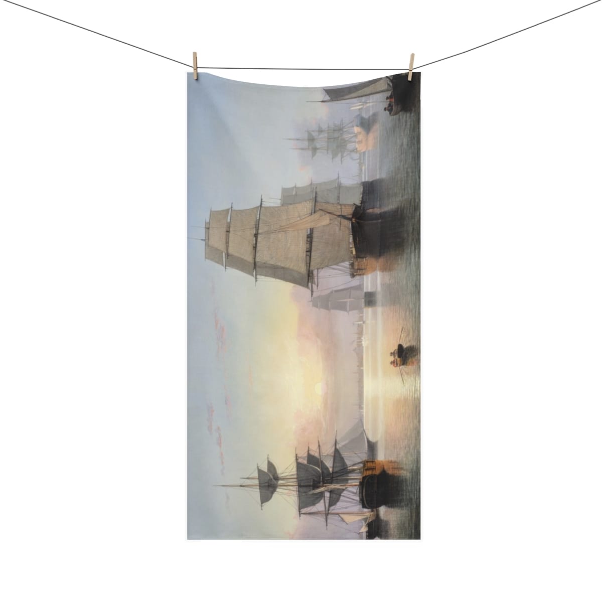 Mink Cotton Art Towel, Artist Fitz Henry Lane, Artwork 