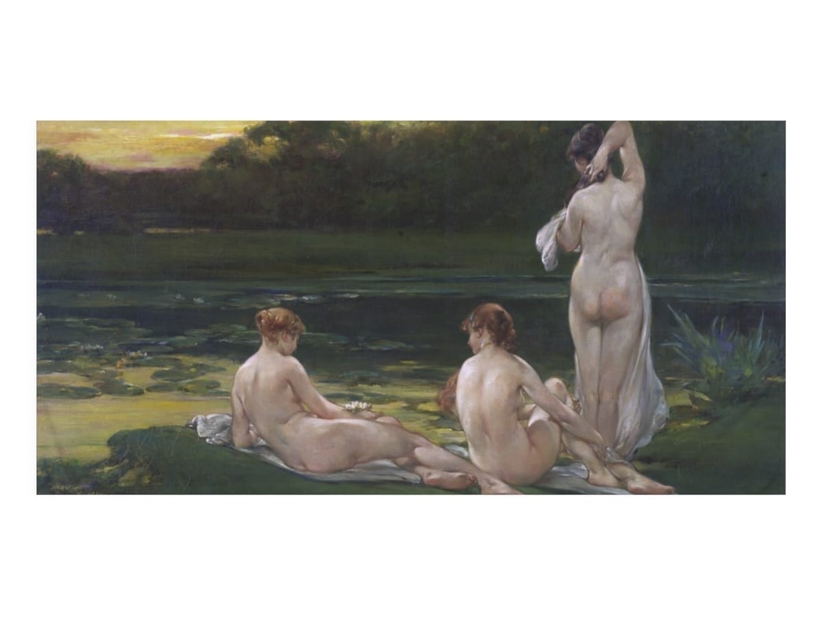 Mink Cotton Art Towel, Artist Walter Shirlaw, Artwork 