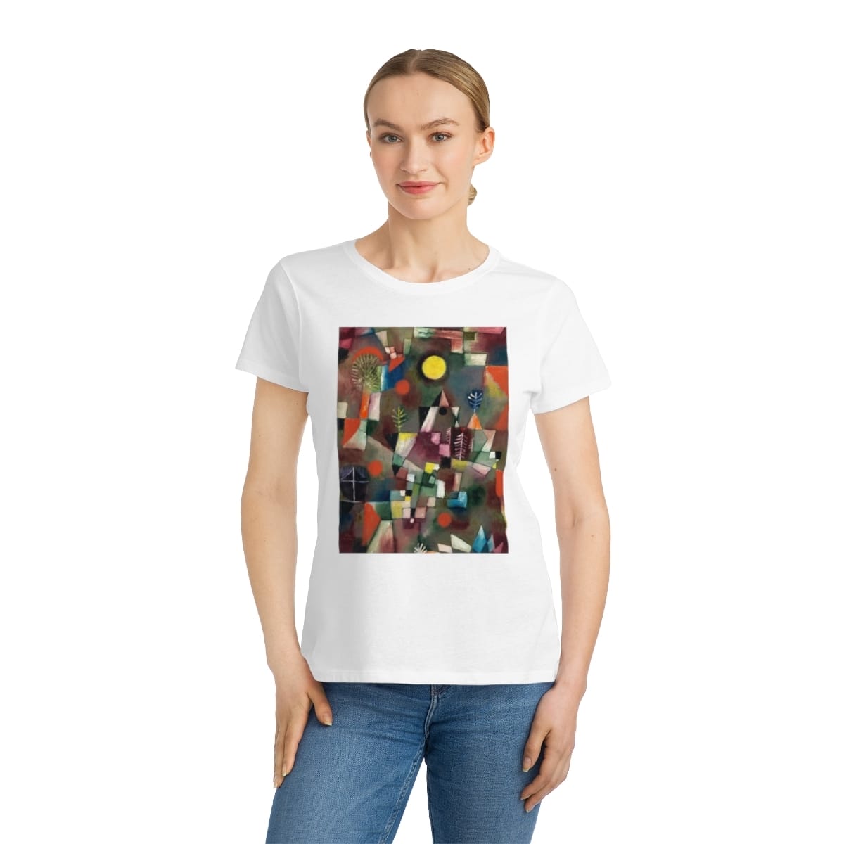 Organic Womens Classic Art T Shirt, Artist Paul Klee, Artwork 