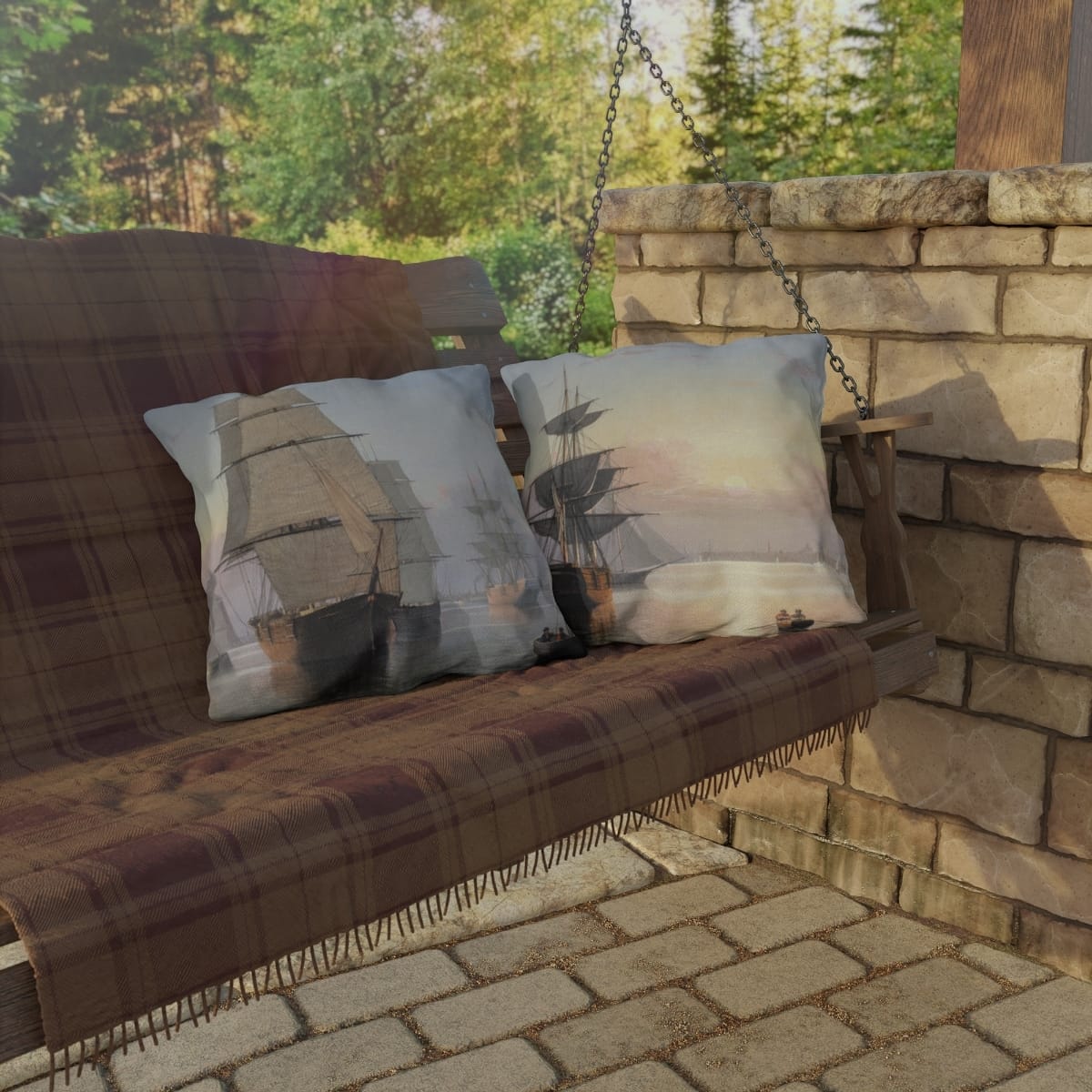 Outdoor Art Pillows, Artist Fitz Henry Lane, Artwork 