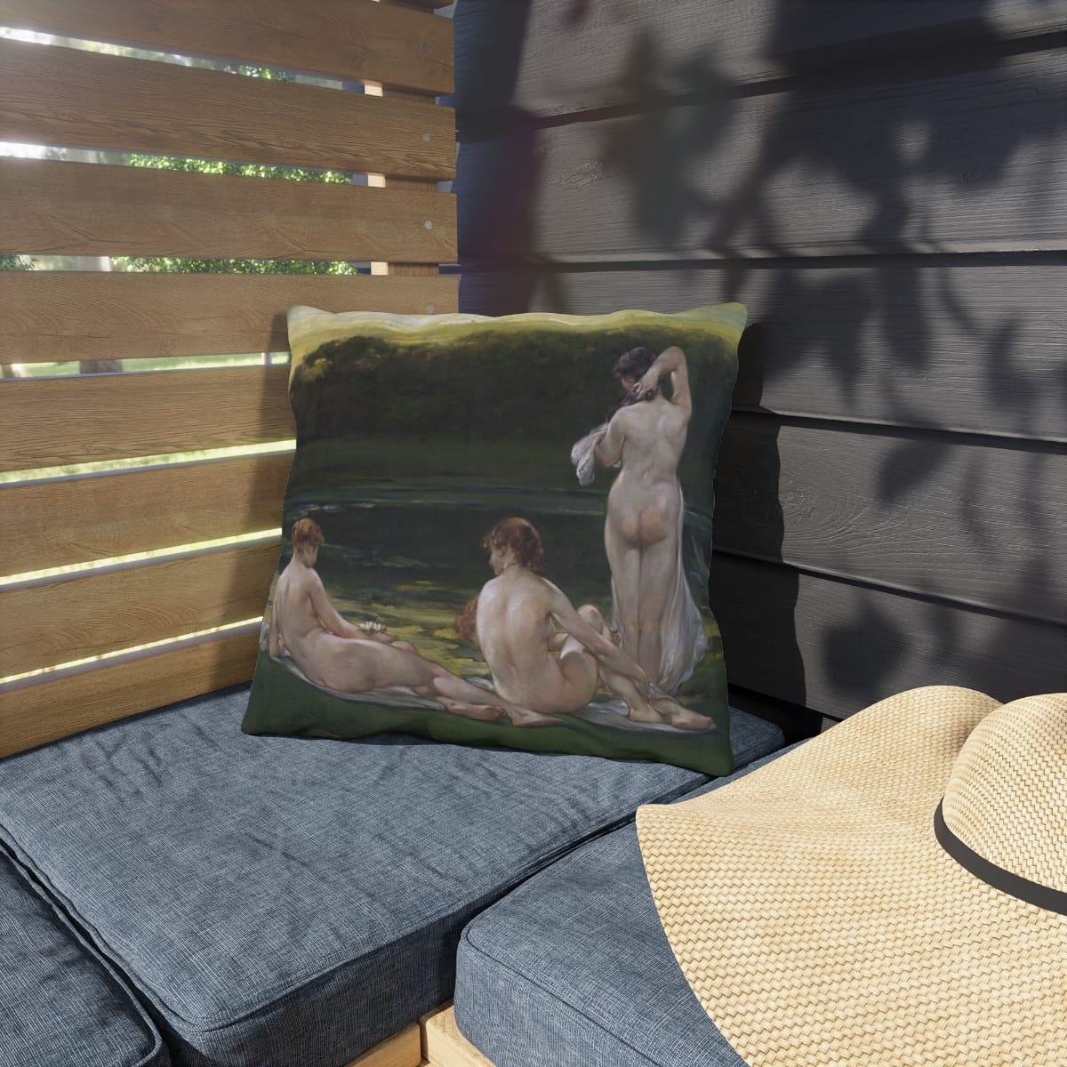 Outdoor Art Pillows, Artist Walter Shirlaw, Artwork 