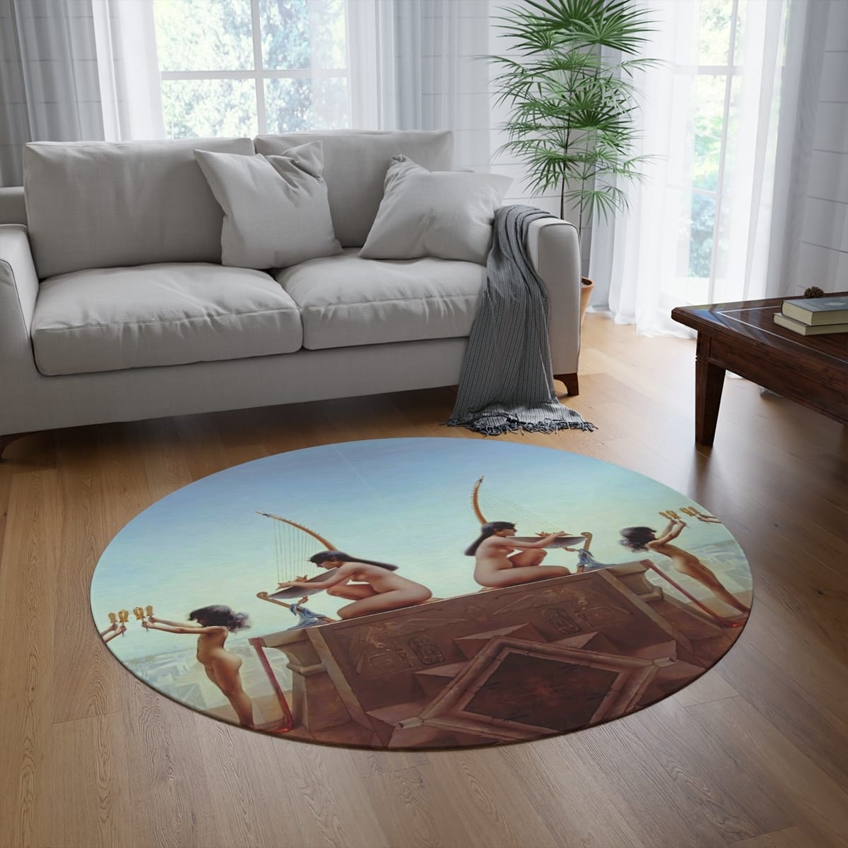 Round Art Rug, Artist Luis Ricardo Falero, Artwork 