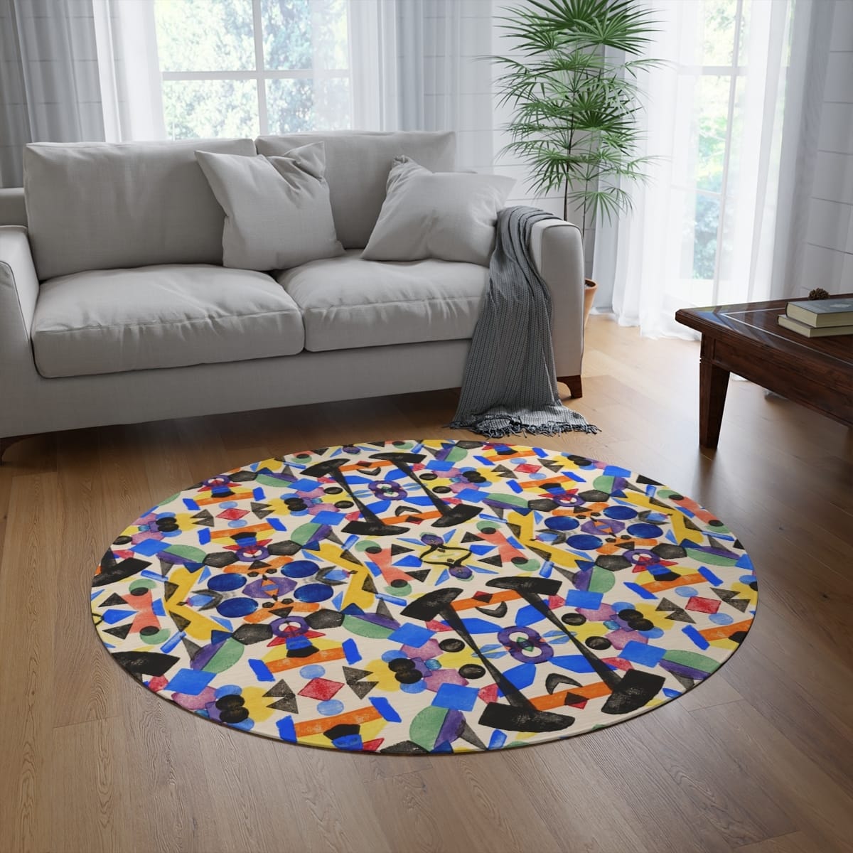 Round Art Rug, Artist Jay Van Everen, Artwork 