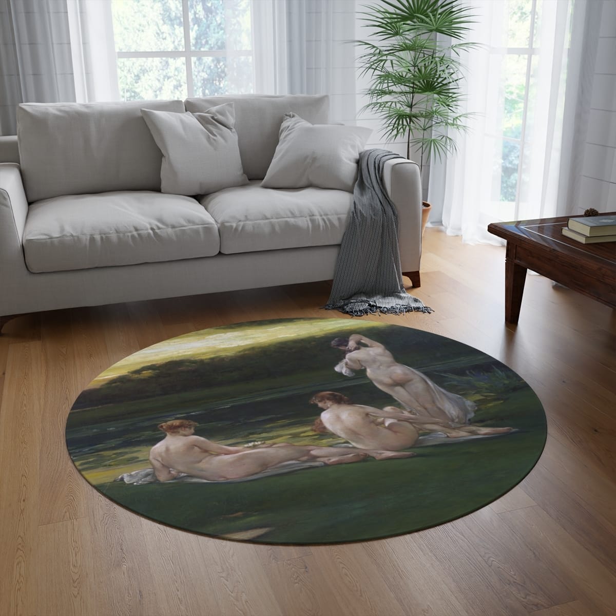 Round Art Rug, Artist Walter Shirlaw, Artwork 
