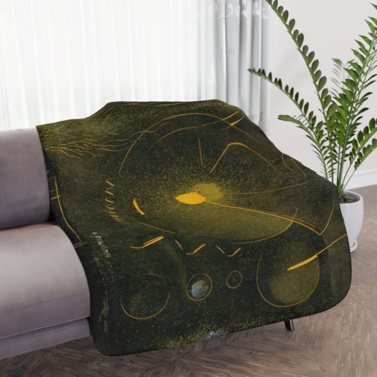 Tan Sherpa Art Blanket, Artist Horatio Connell Forjohn, Artwork 