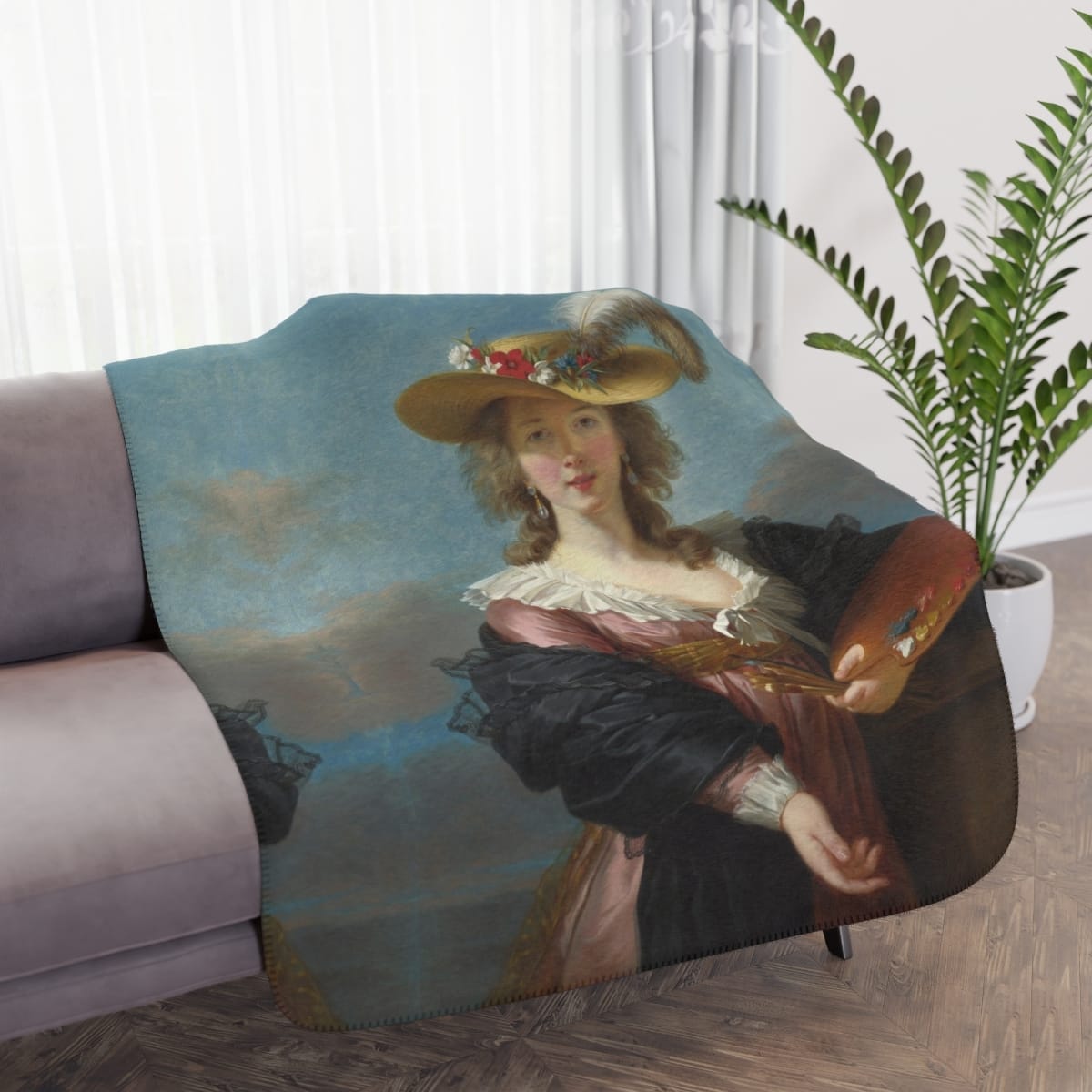 Tan Sherpa Art Blanket, Artist Elisabeth Louise Vigee Le Brun, Artwork 
