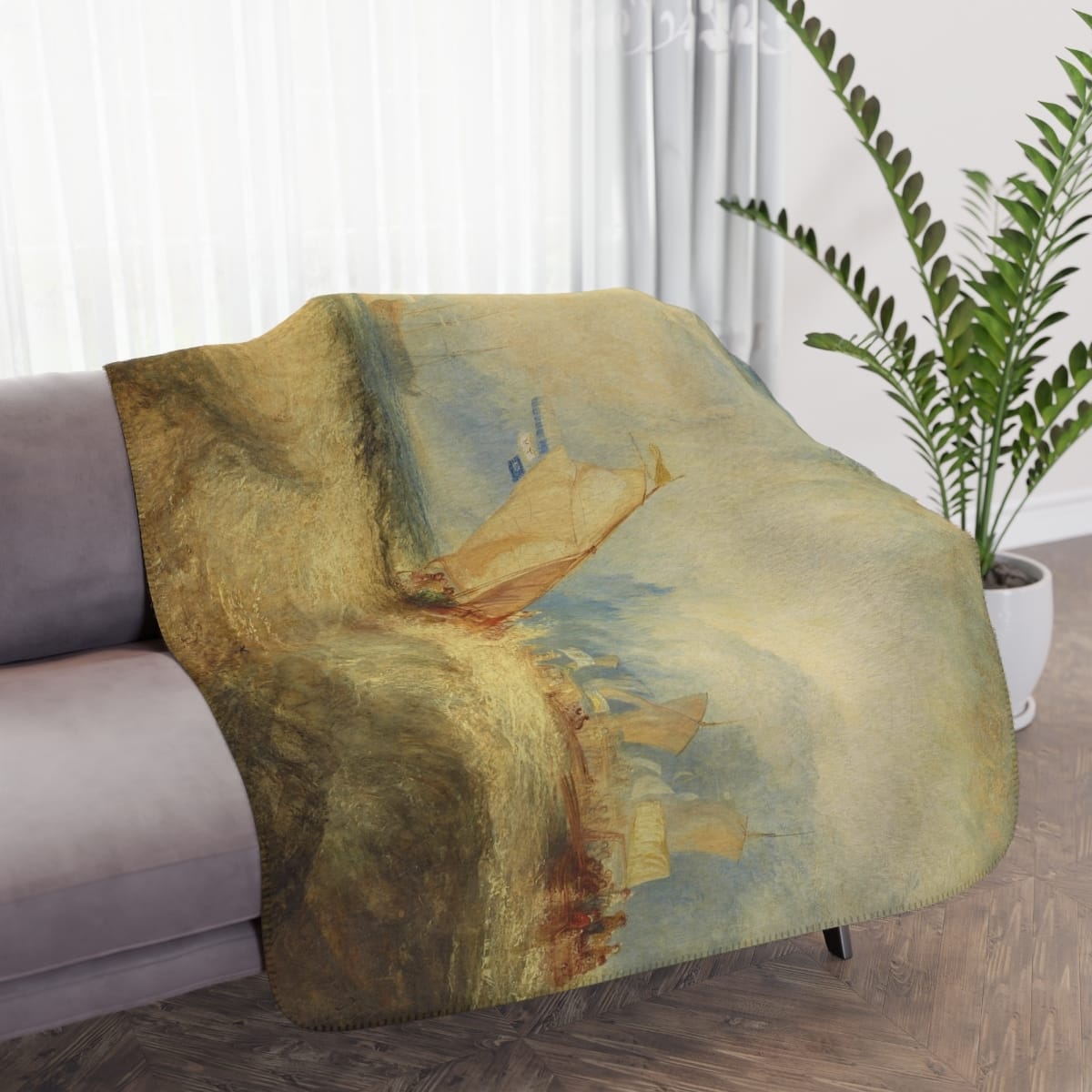 Tan Sherpa Art Blanket, Artist Joseph Mallord William Turner, Artwork 