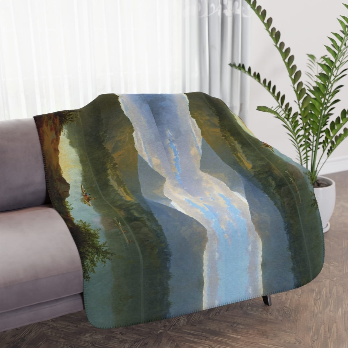 Tan Sherpa Art Blanket, Artist John Mix Stanley, Artwork 