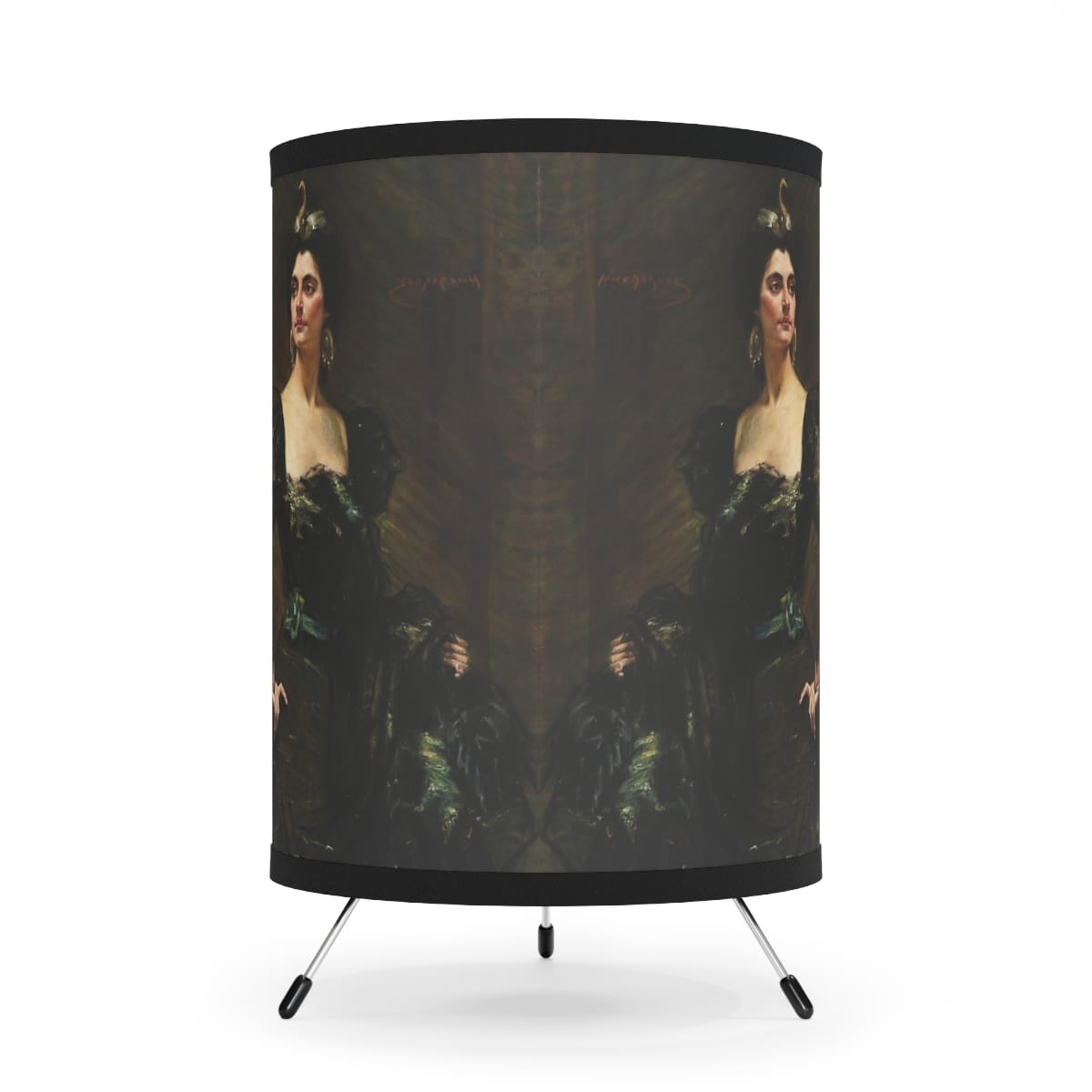 Tripod Art Lamp with High-Res Printed Shade