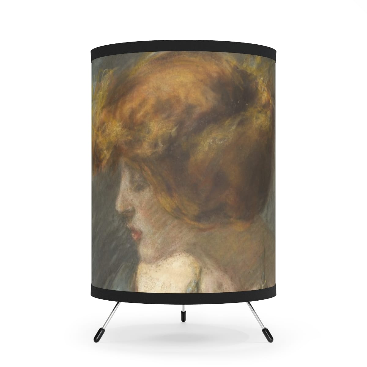 Tripod Lamp With Highres Printed Shade, Artist Alice Pike Barney, Artwork 
