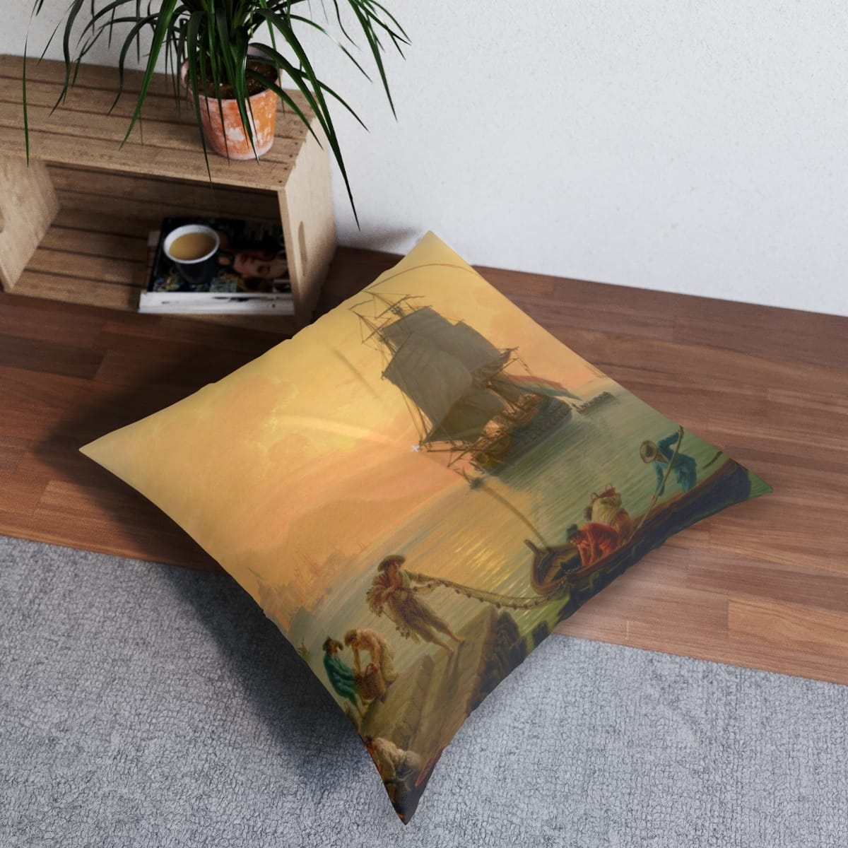 Tufted Floor Art Pillow, Square