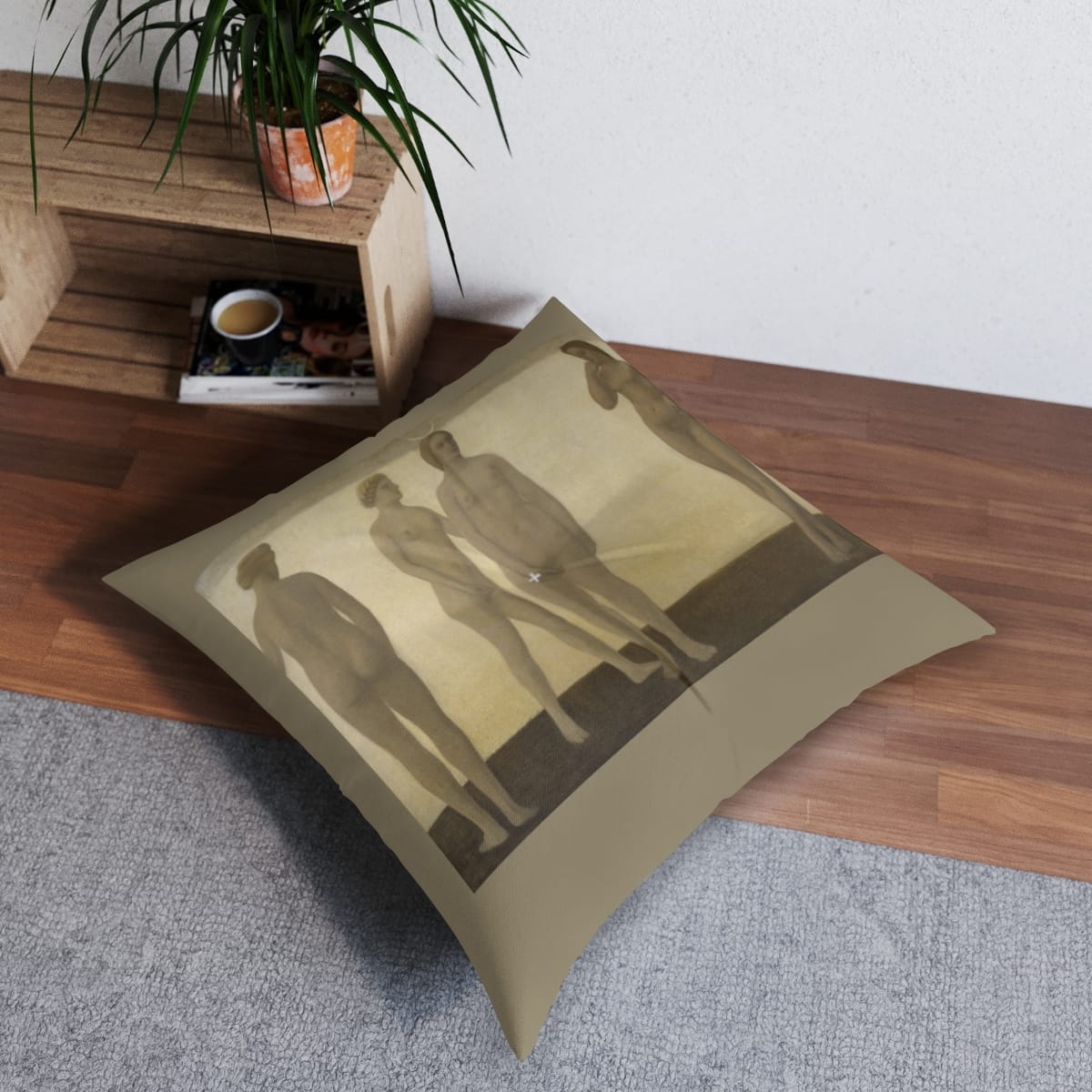 Tufted Floor Art Pillow, Square