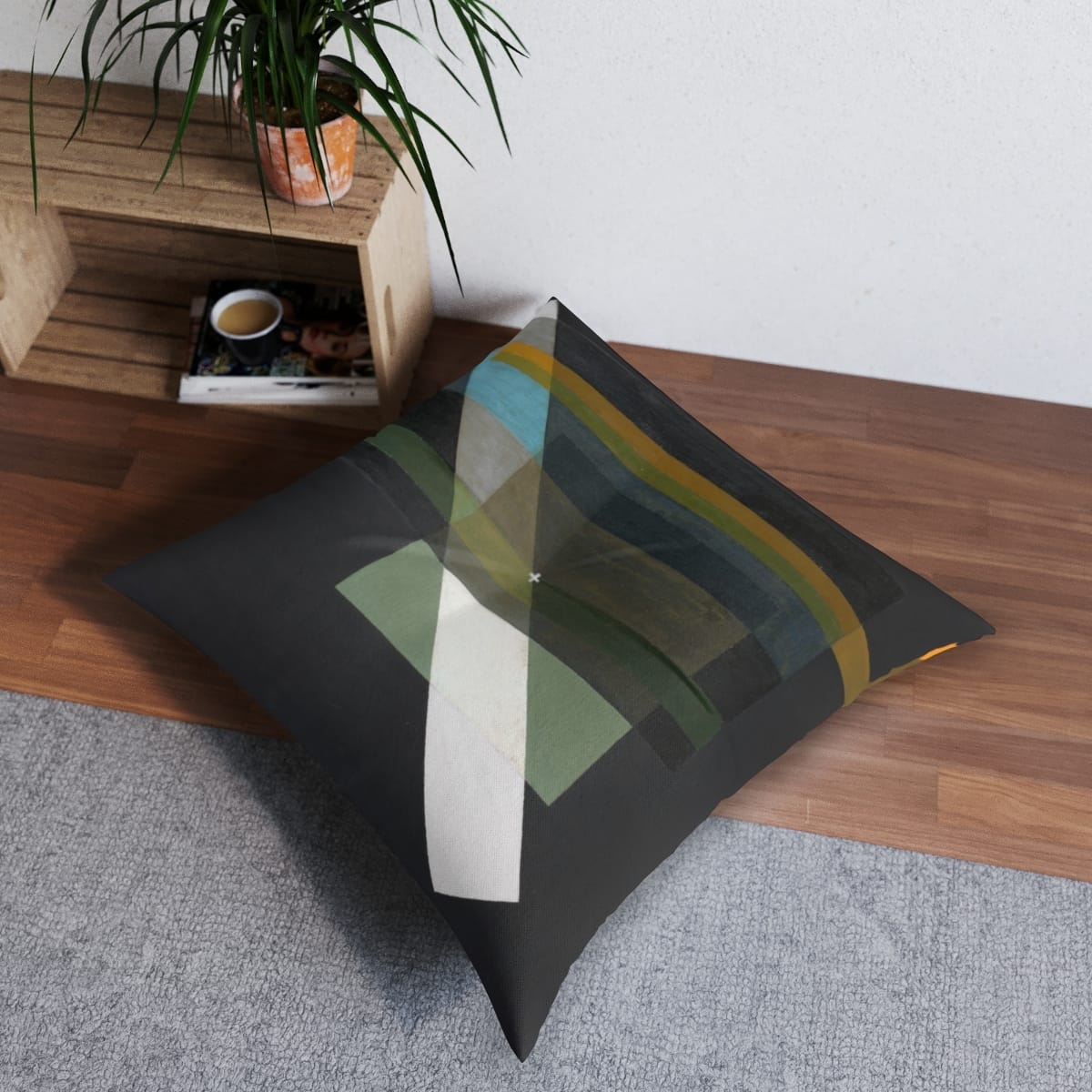 Tufted Floor Art Pillow Square, Artist Laszlo Moholy Nagy, Artwork 