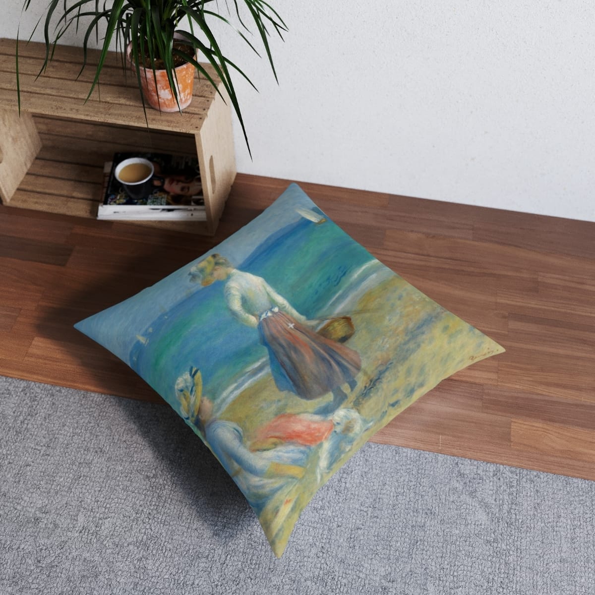Tufted Floor Art Pillow Square, Artist Pierre Auguste Renoir, Artwork 