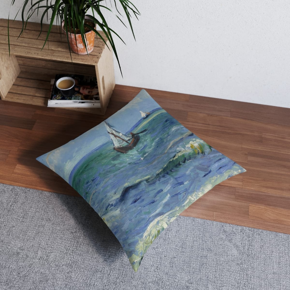 Tufted Floor Art Pillow Square, Artist Vincent Van Gogh, Artwork 