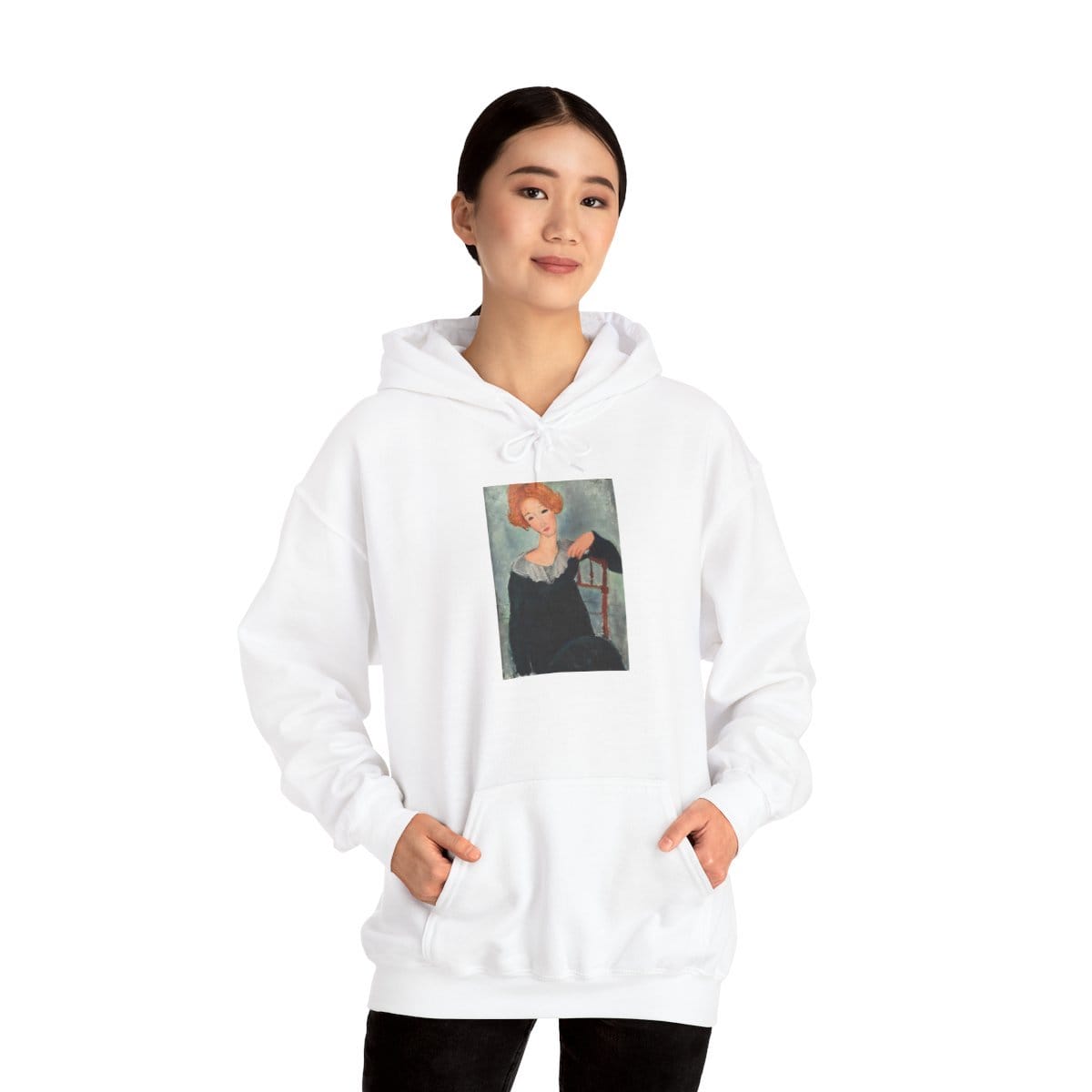 Unisex Heavy Blend Hooded Art Sweatshirt, Artist Amedeo Modigliani, Artwork 