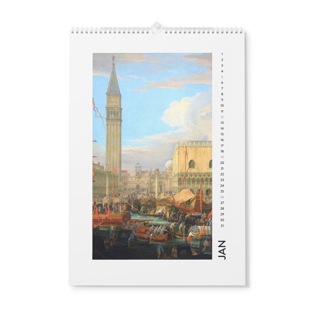 Wall Art Calendar 2025, Artist Luca Carlevarijs, Artwork 