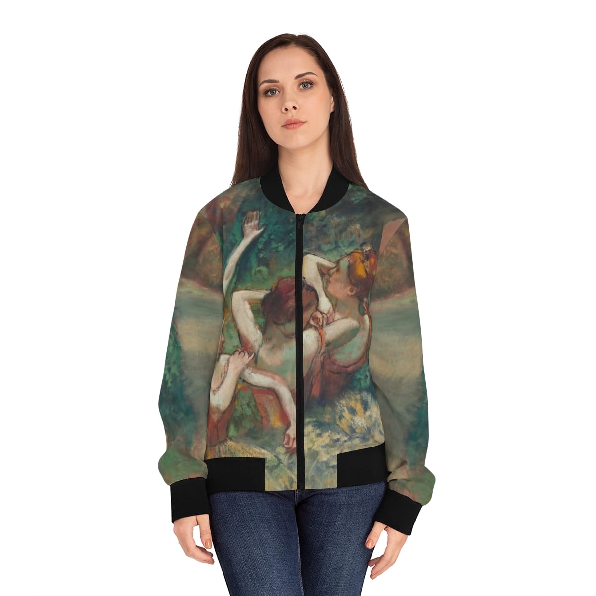 Womens Art Bomber Jacket, Artist Edgar Degas, Artwork 