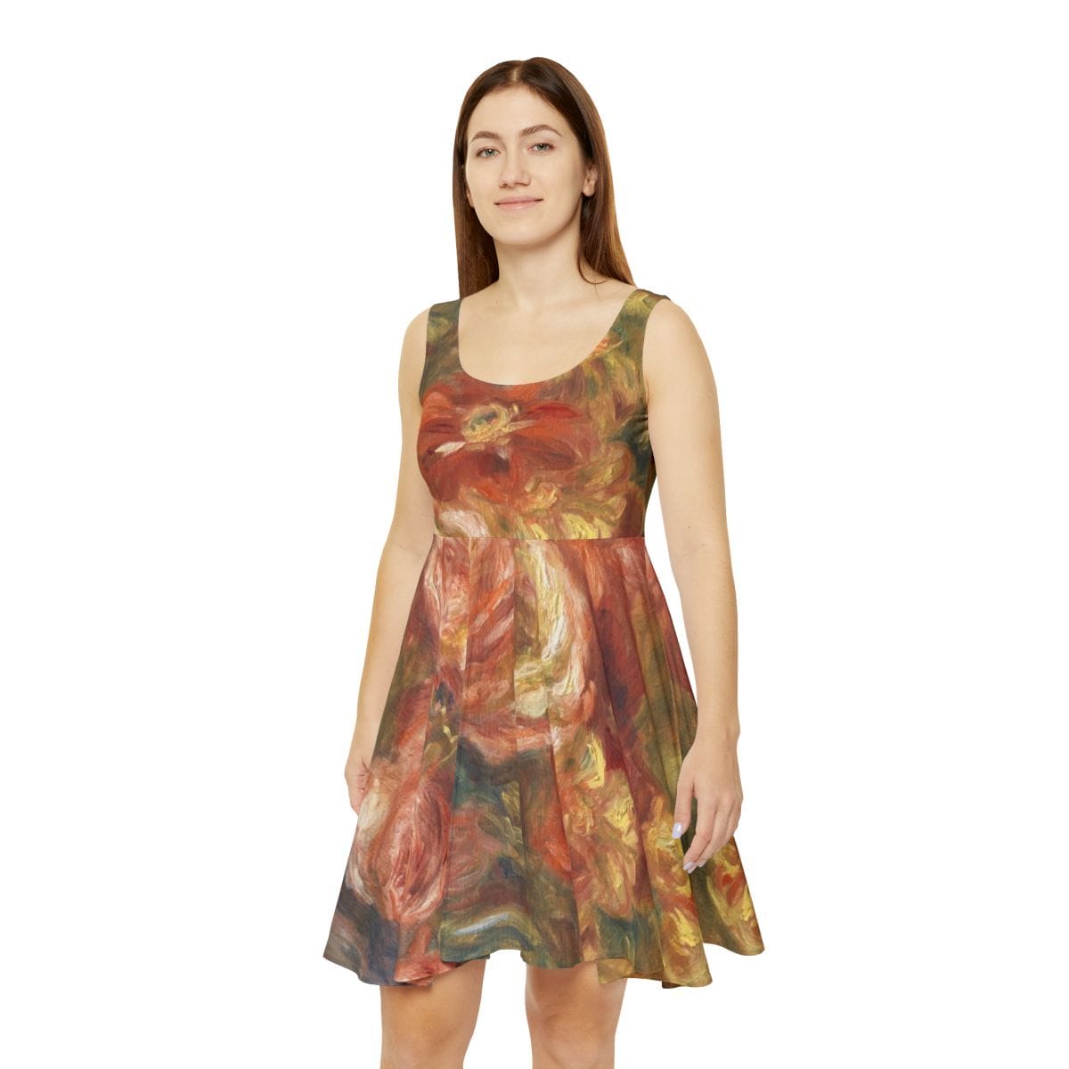 Womens Art Skater Dress, Artist Pierre Auguste Renoir, Artwork 
