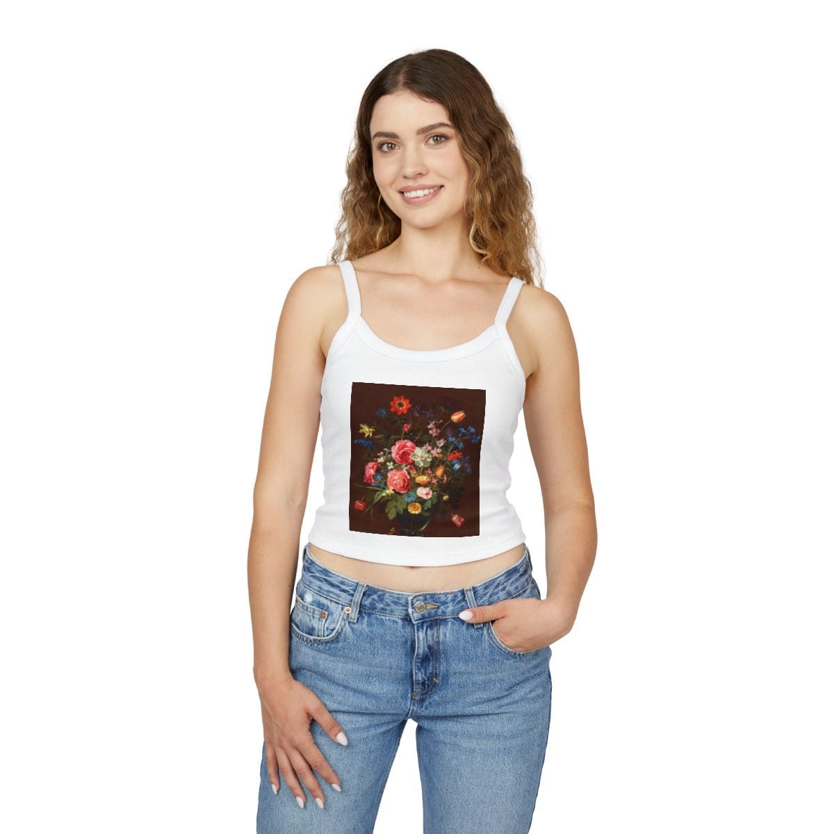 Women's Spaghetti Art Strap Tank Top